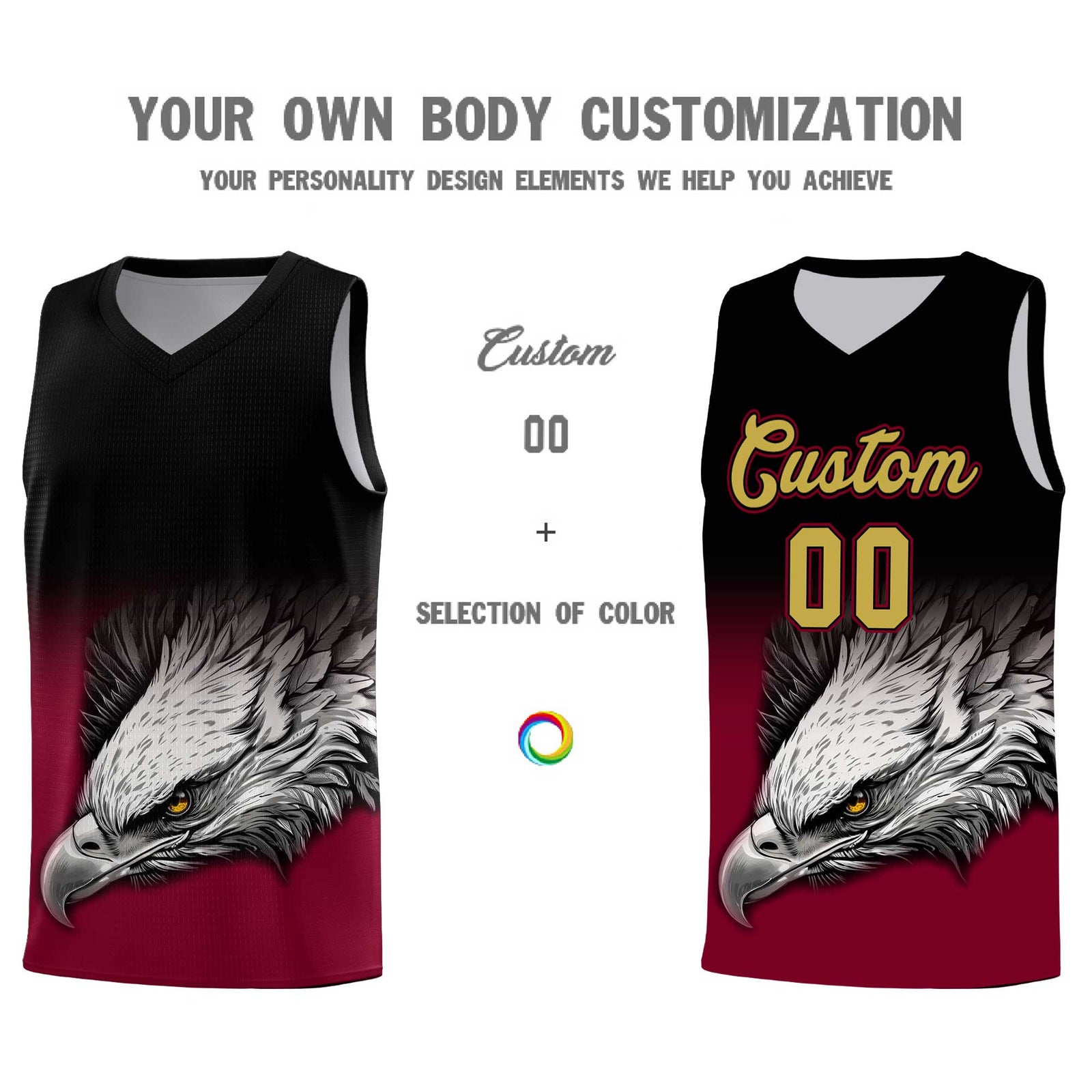 Custom Royal Kelly Green Basketball Kits with Eagle Pattern