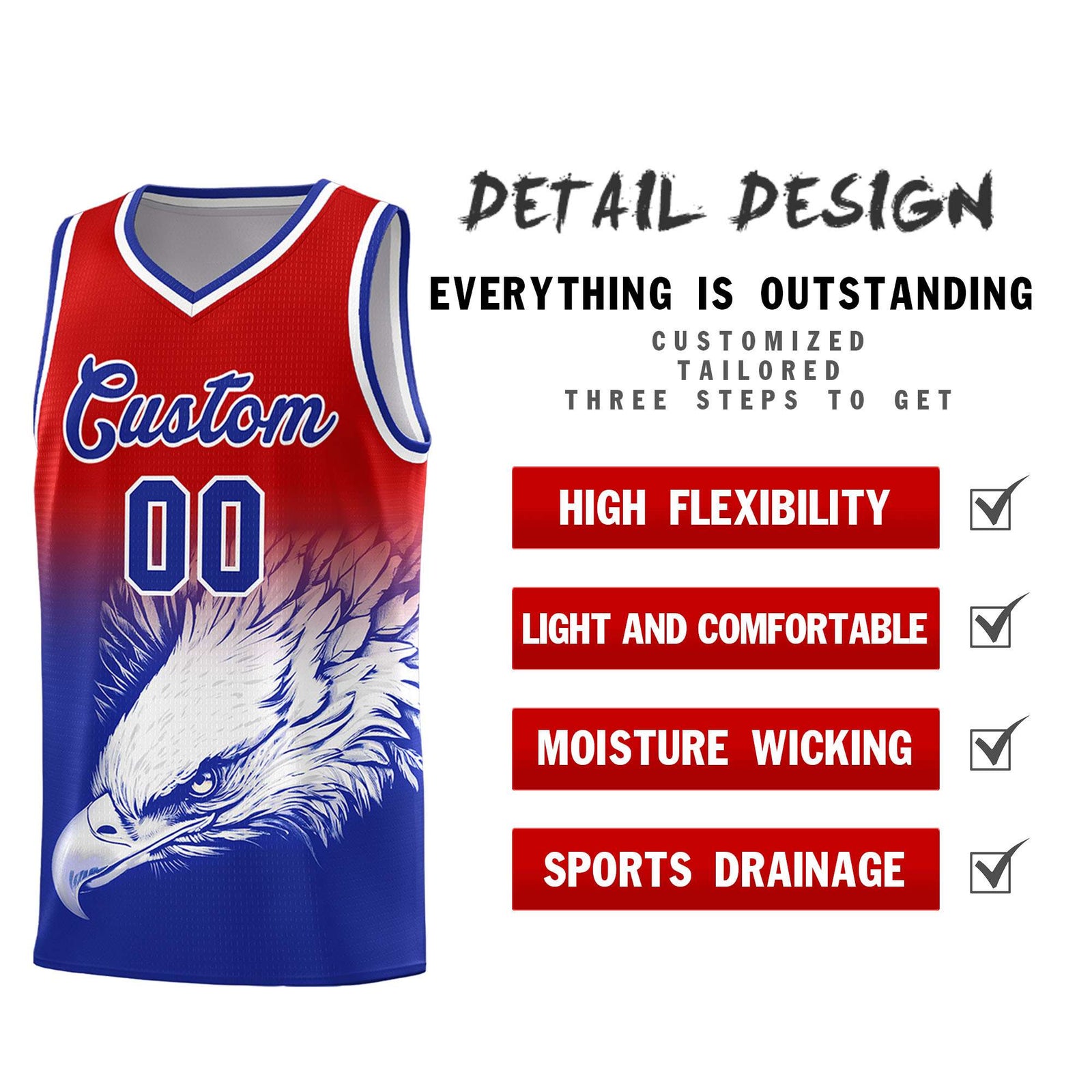 Custom Navy Gray Basketball Kits with Eagle Pattern