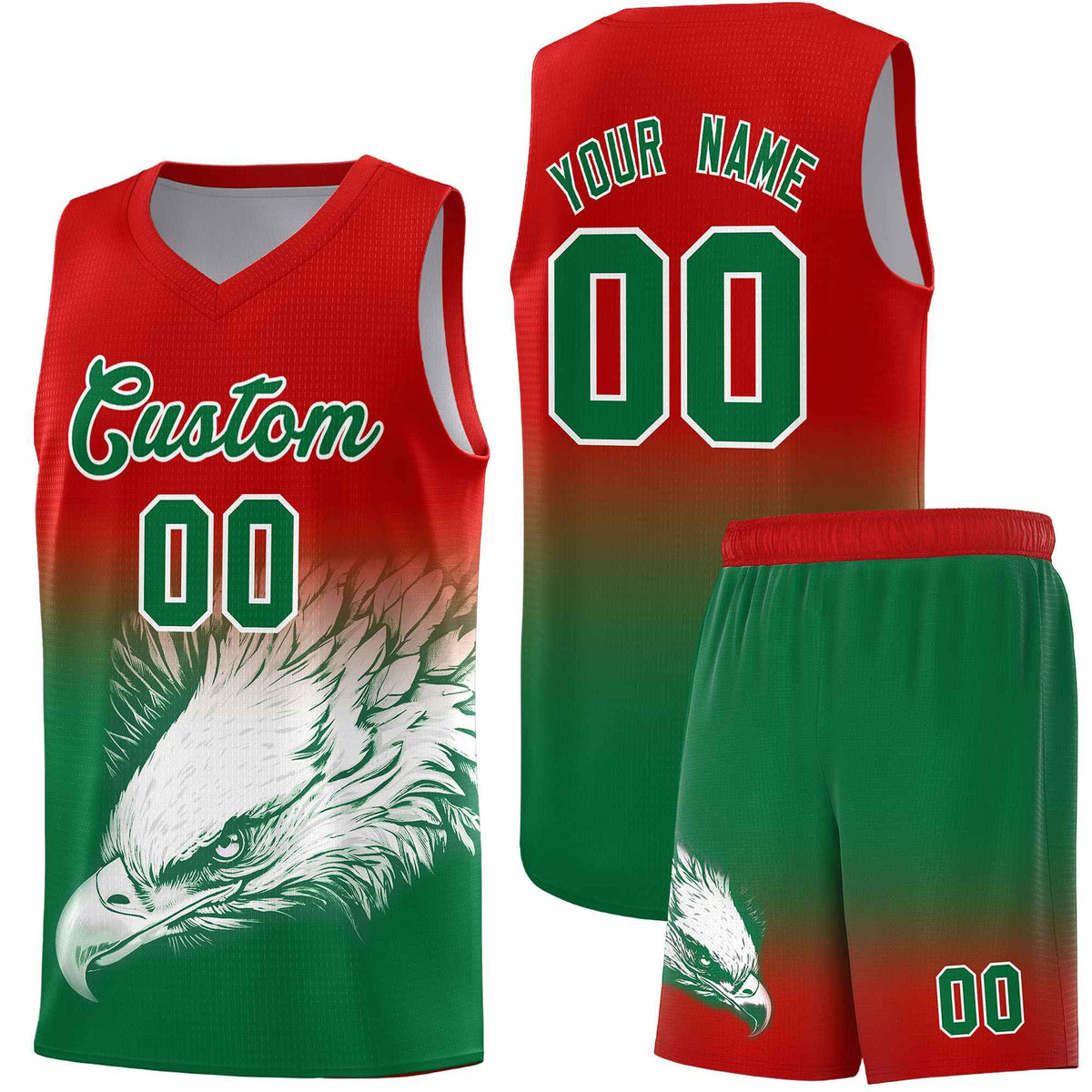 Custom Navy Powder Blue Basketball Kits with Eagle Pattern
