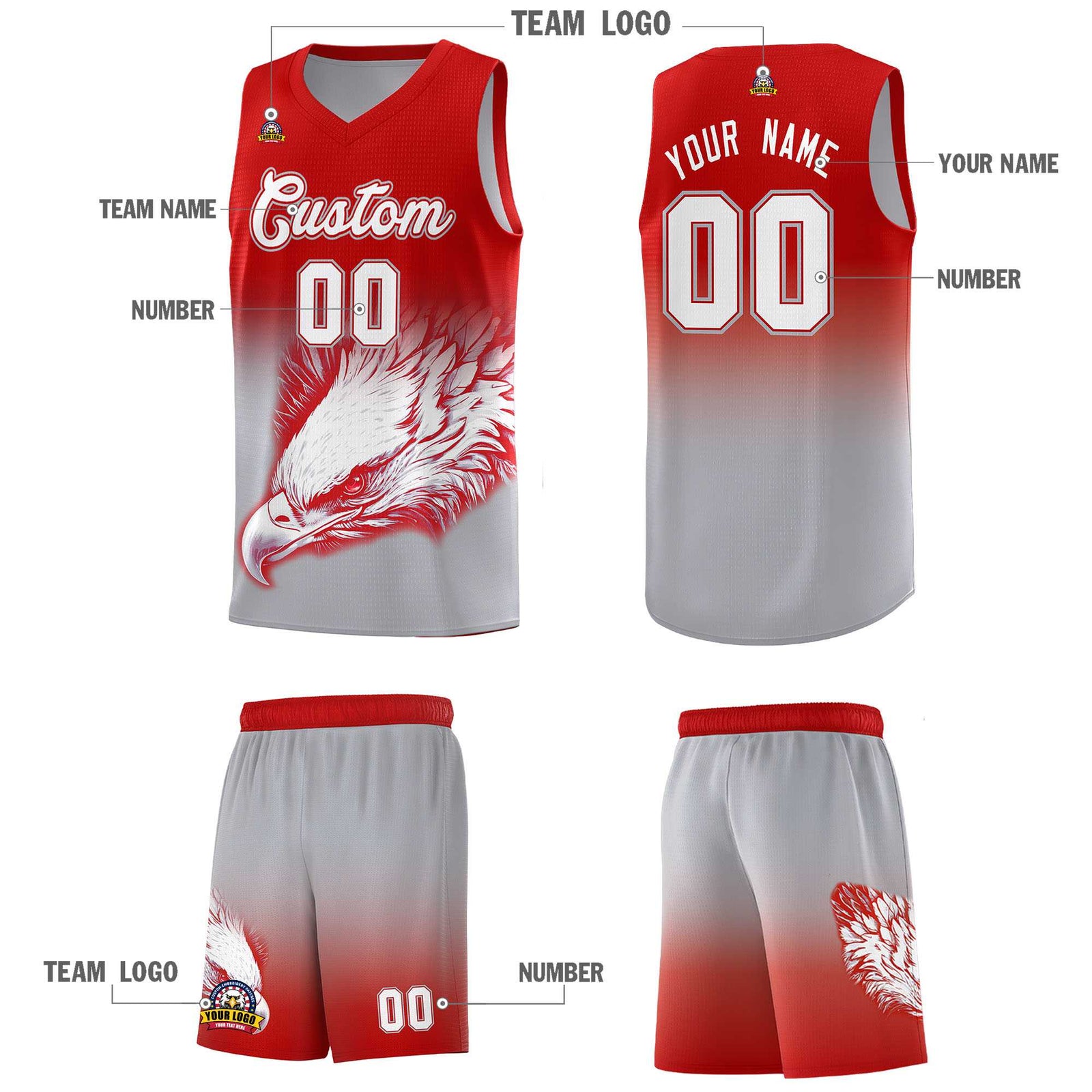 Custom Navy Teal Basketball Kits with Eagle Pattern