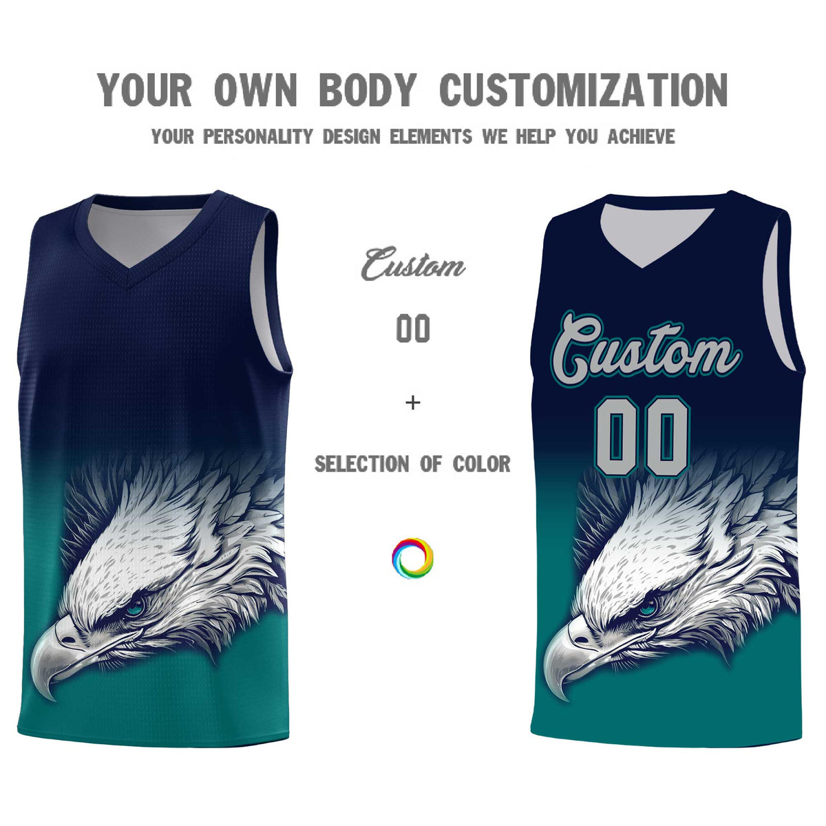 Custom Red Gray Basketball Kits with Eagle Pattern