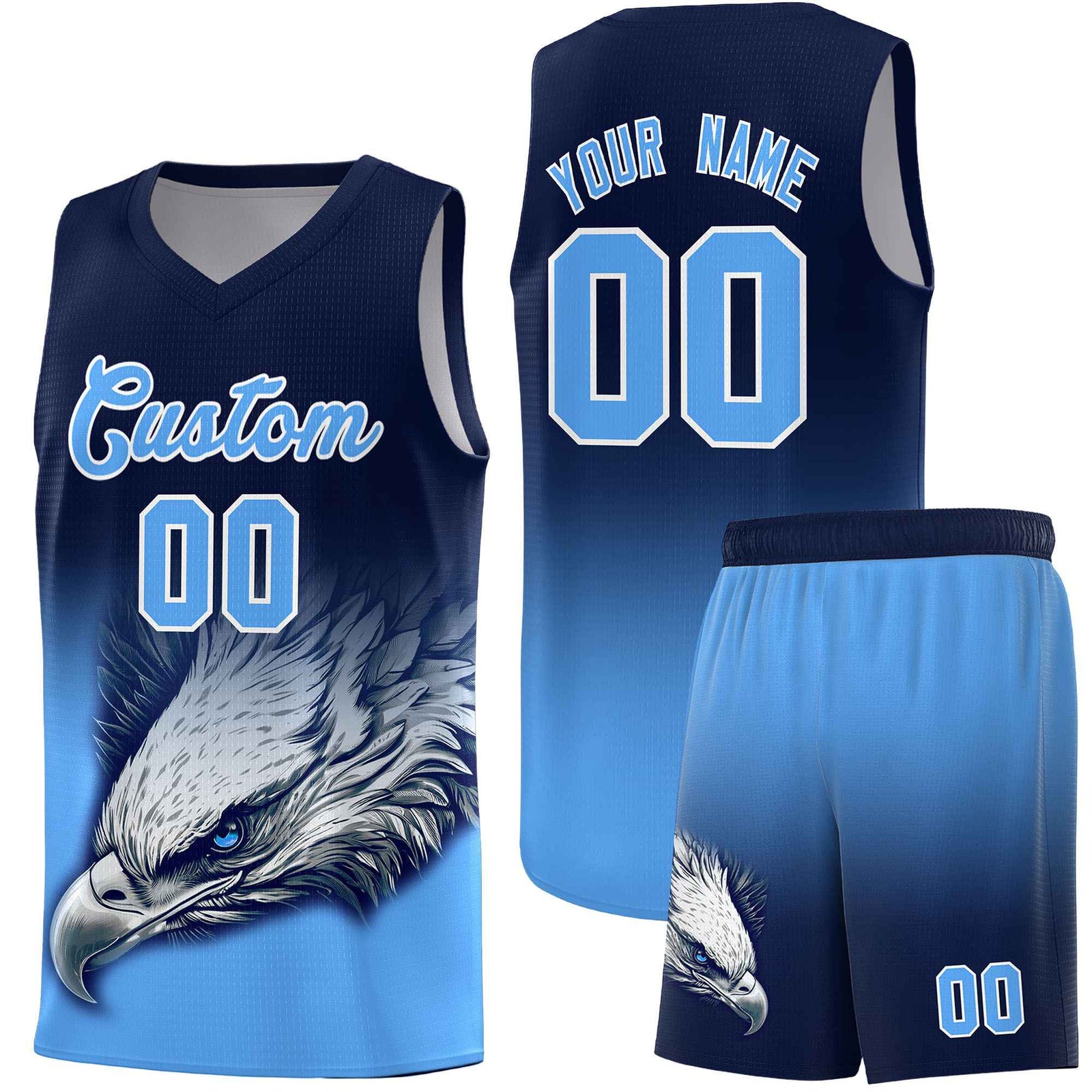 Custom Red Kelly Green Basketball Kits with Eagle Pattern