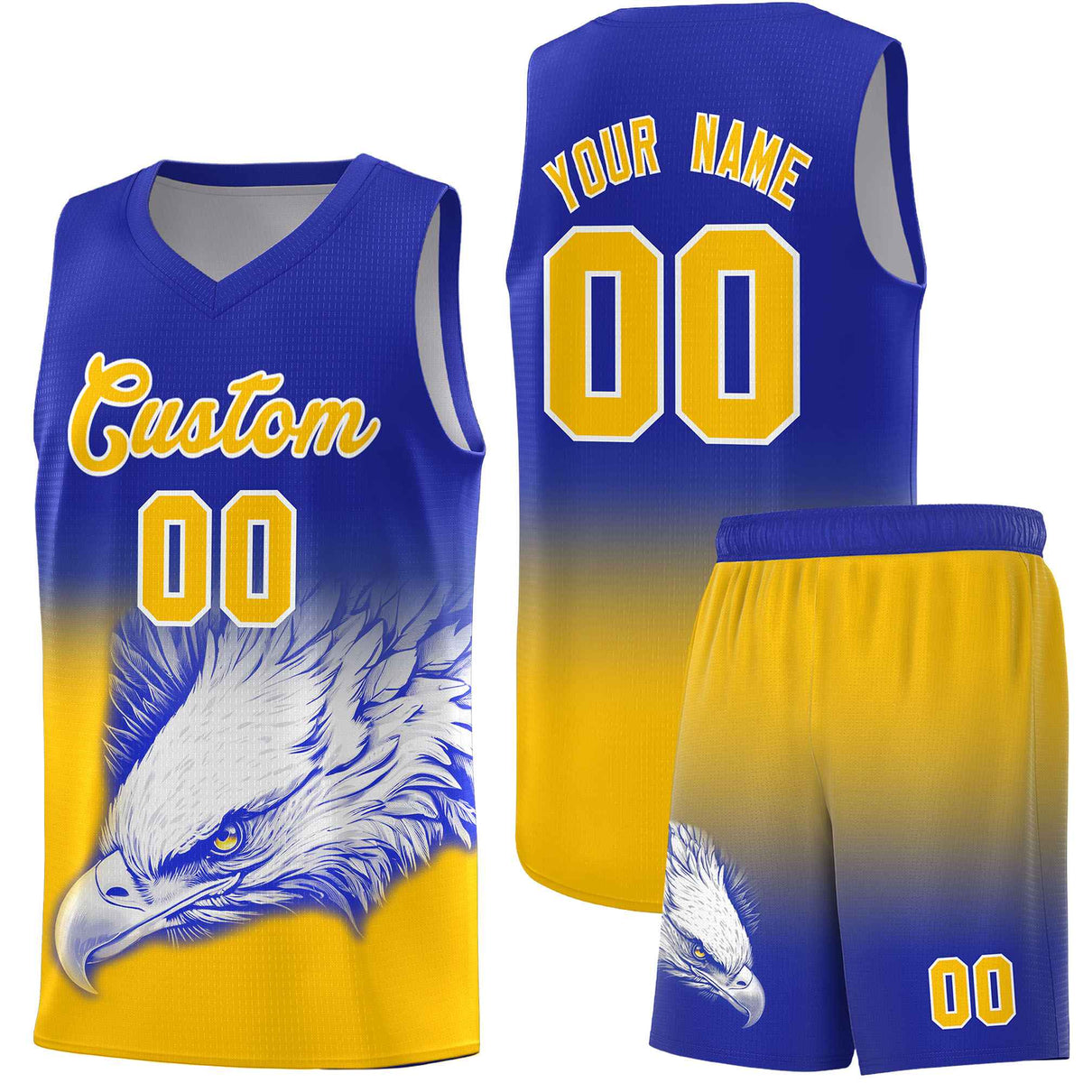 Custom Red Black Basketball Kits with Eagle Pattern