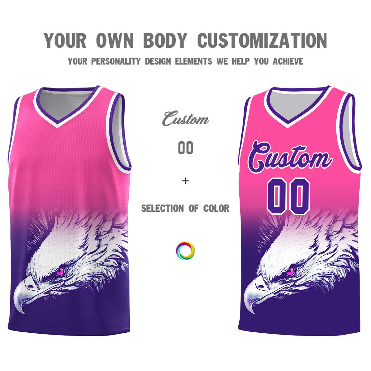 Custom Black Old Gold Basketball Kits with Eagle Pattern
