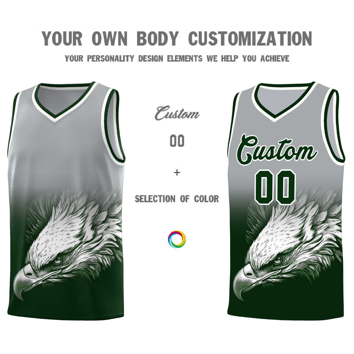 Custom Black Yellow Basketball Kits with Eagle Pattern