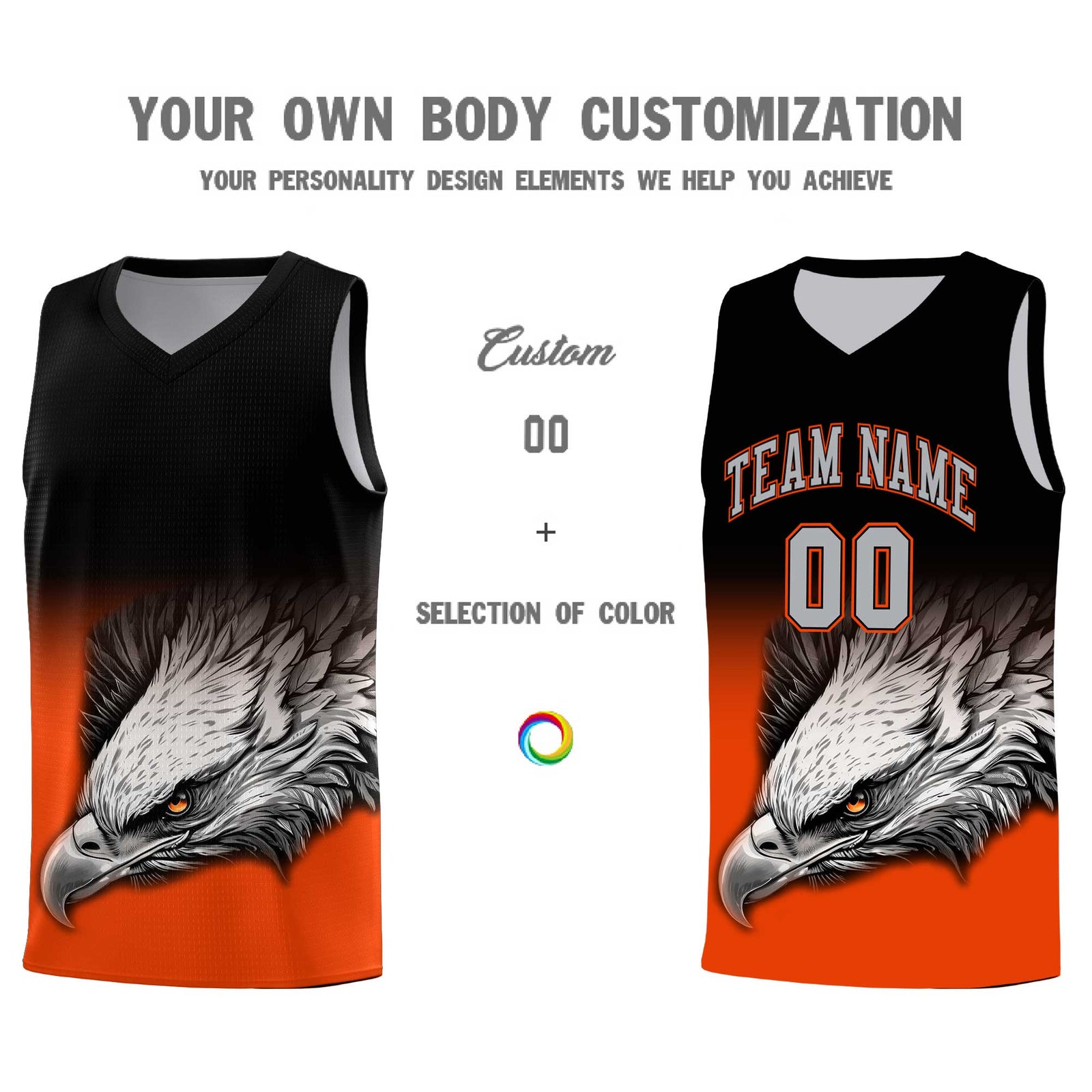 Custom Yellow Green Basketball Kits with Eagle Pattern