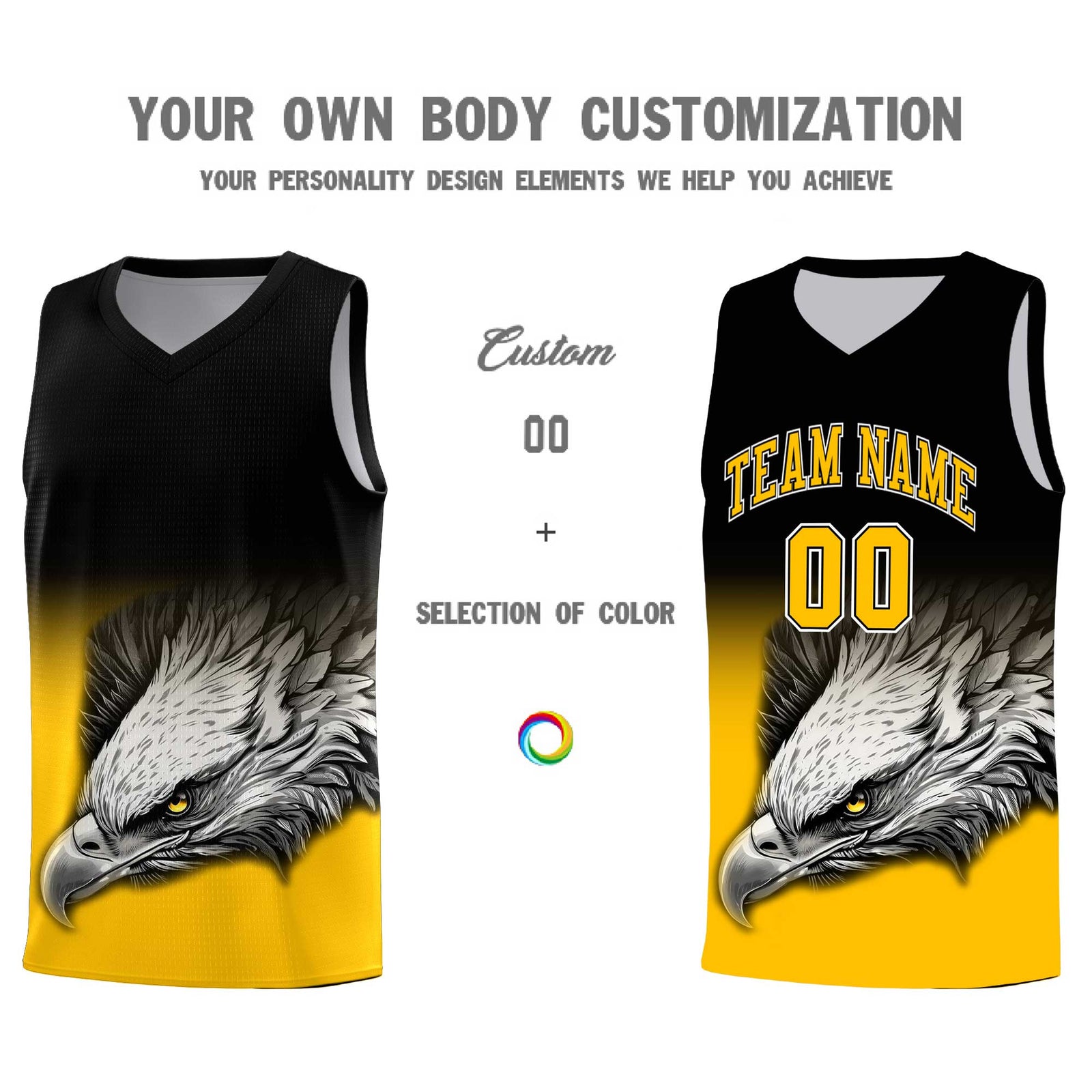 Custom Gray Green Basketball Kits with Eagle Pattern