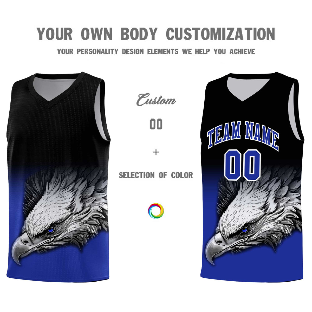Custom Powder Blue Pink Basketball Kits with Eagle Pattern