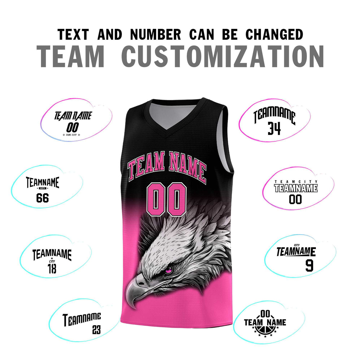 Custom Orange Purple Basketball Kits with Eagle Pattern