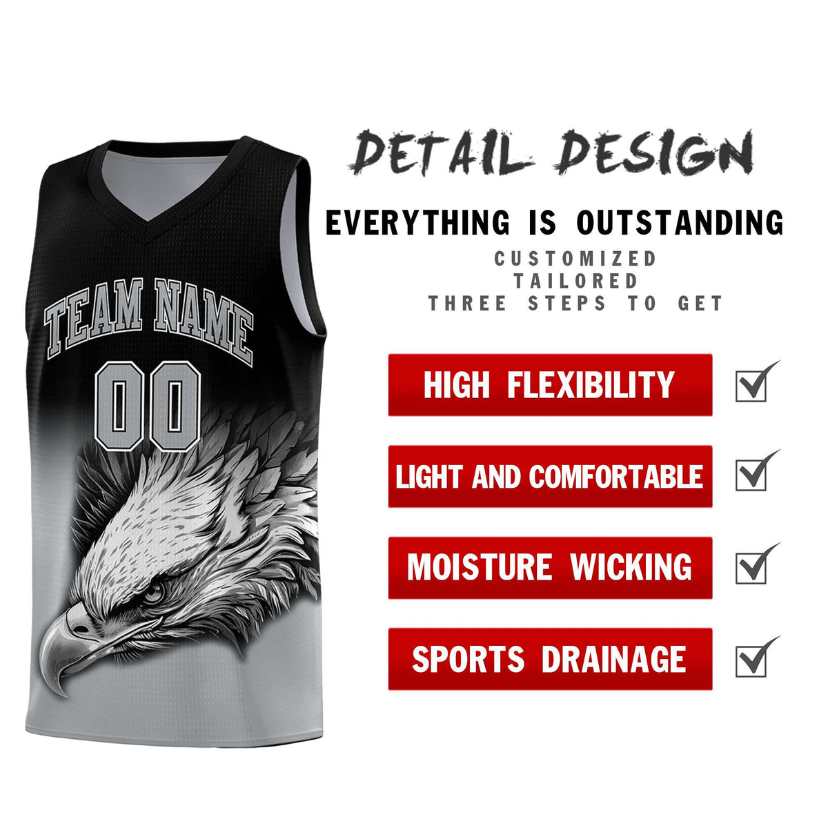Custom Yellow Purple Basketball Kits with Eagle Pattern