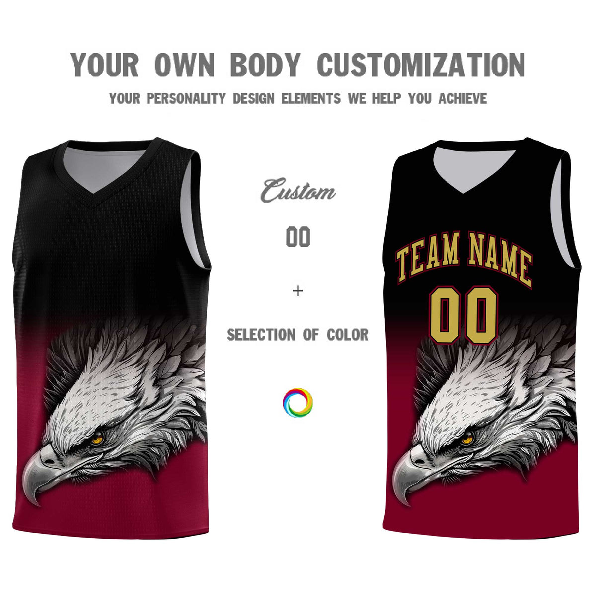 Custom Royal Kelly Green Basketball Kits with Eagle Pattern