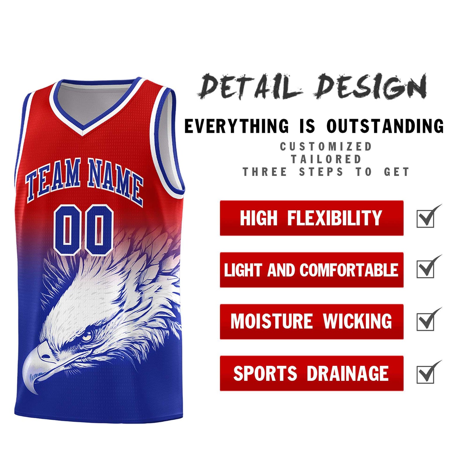 Custom Navy Gray Basketball Kits with Eagle Pattern