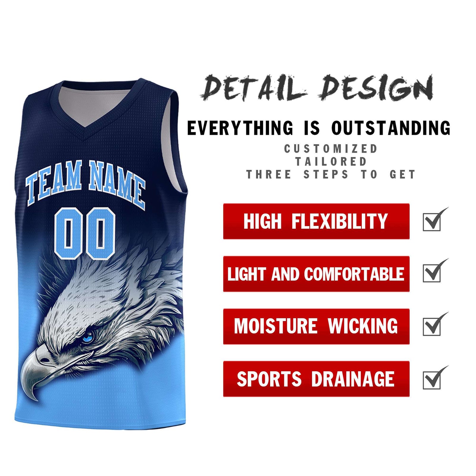 Custom Red Kelly Green Basketball Kits with Eagle Pattern