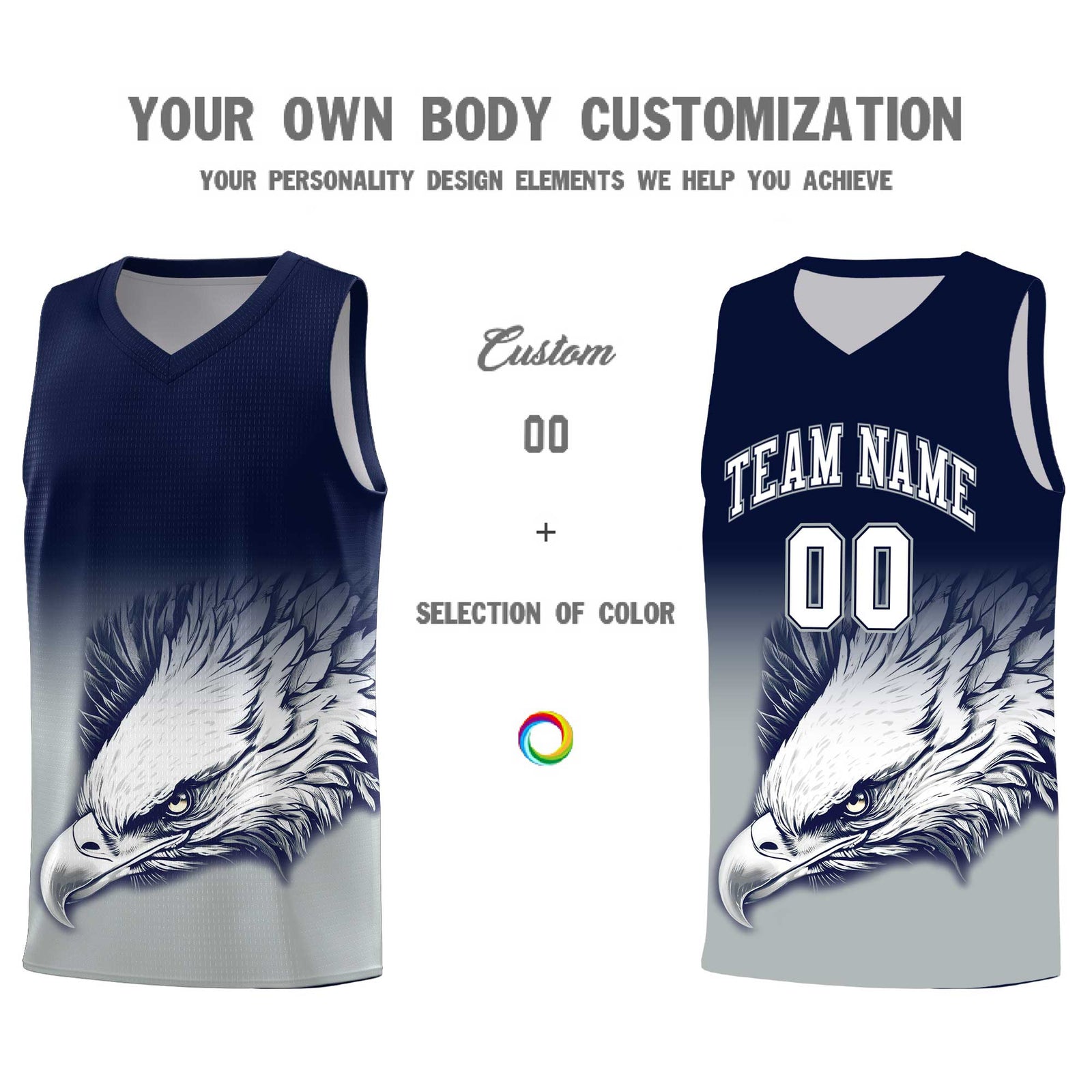 Custom Red Royal Basketball Kits with Eagle Pattern
