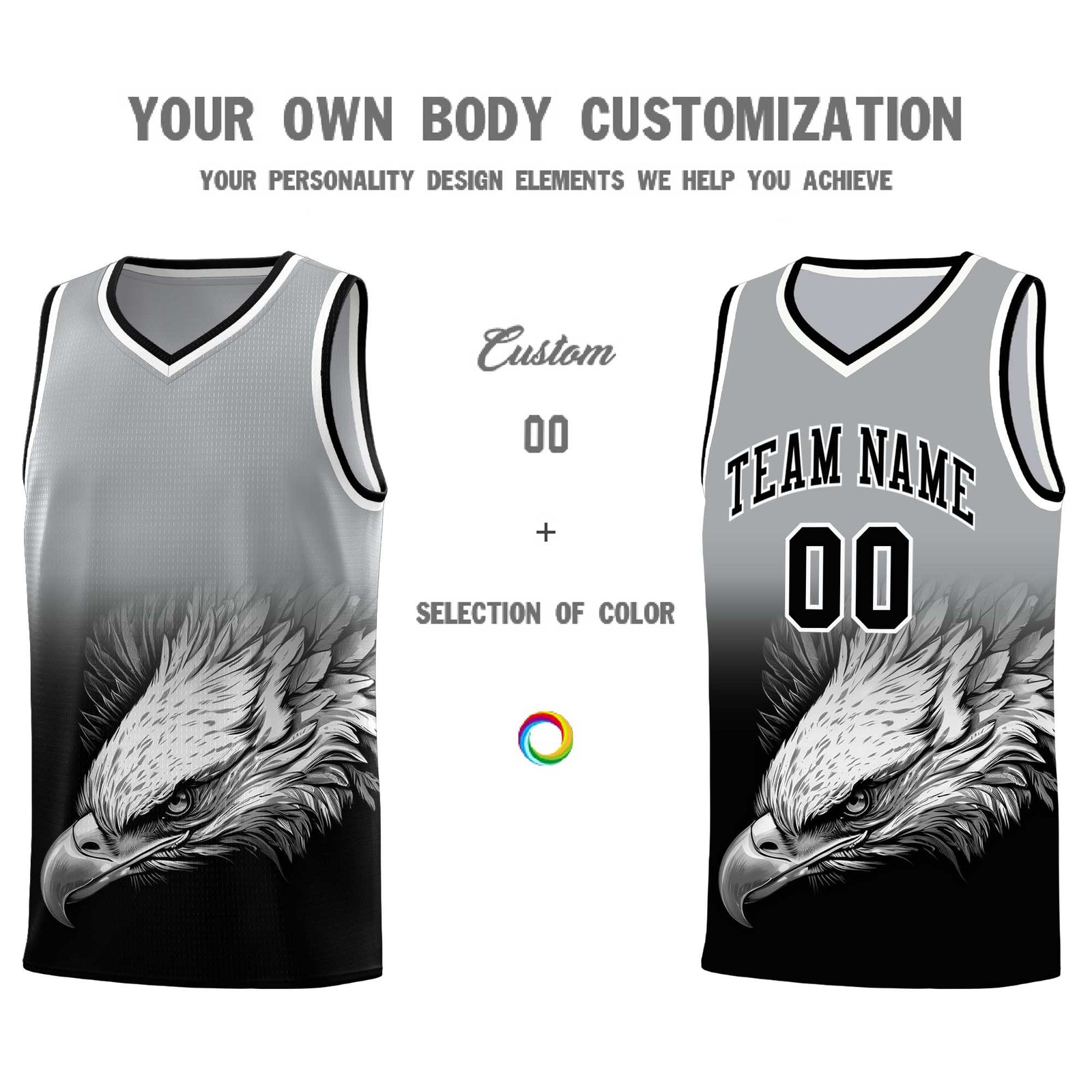 Custom Black Midnight Green Basketball Kits with Eagle Pattern