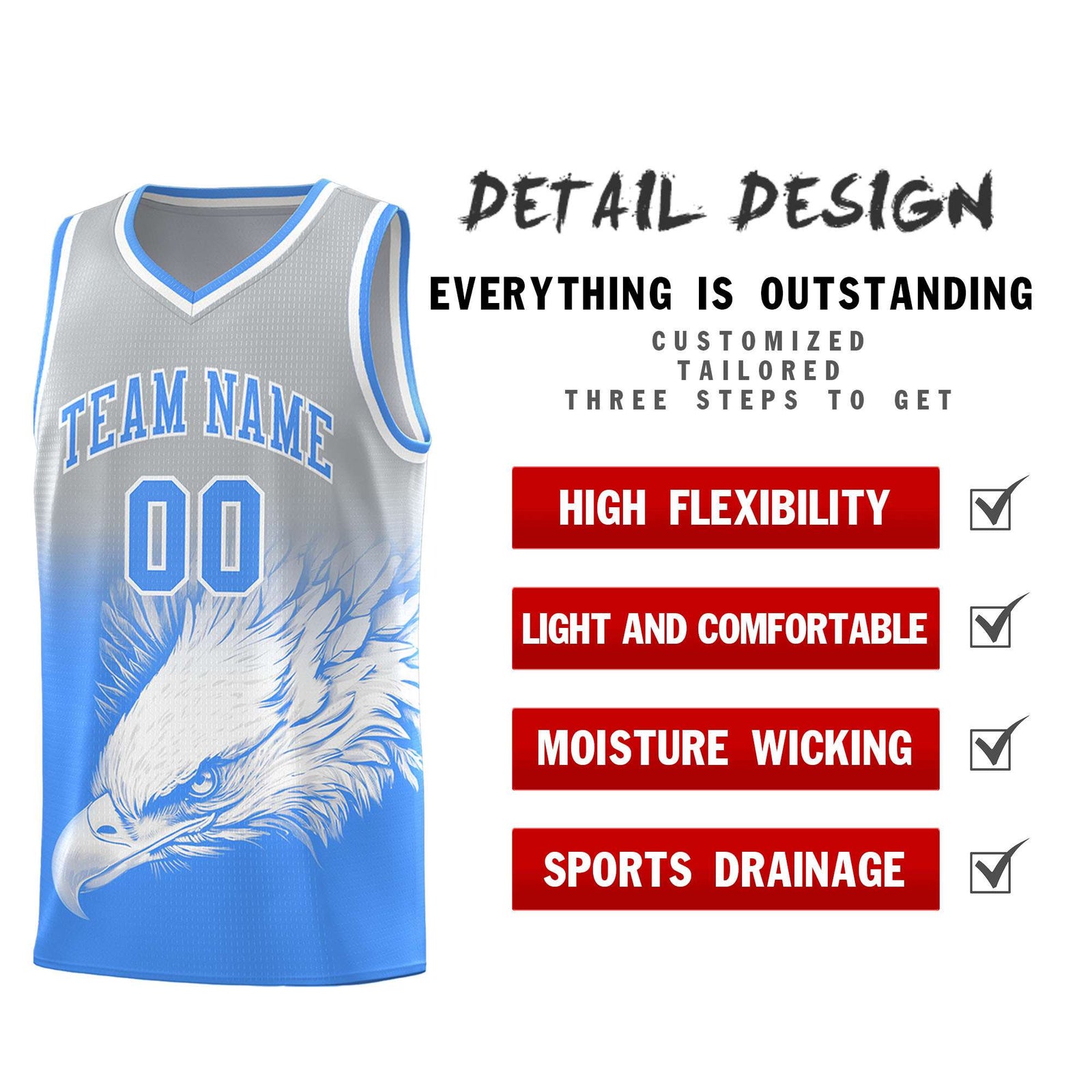 Custom Black Yellow Basketball Kits with Eagle Pattern
