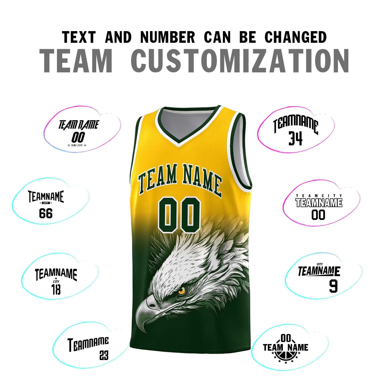 Custom Black Orange Basketball Kits with Eagle Pattern