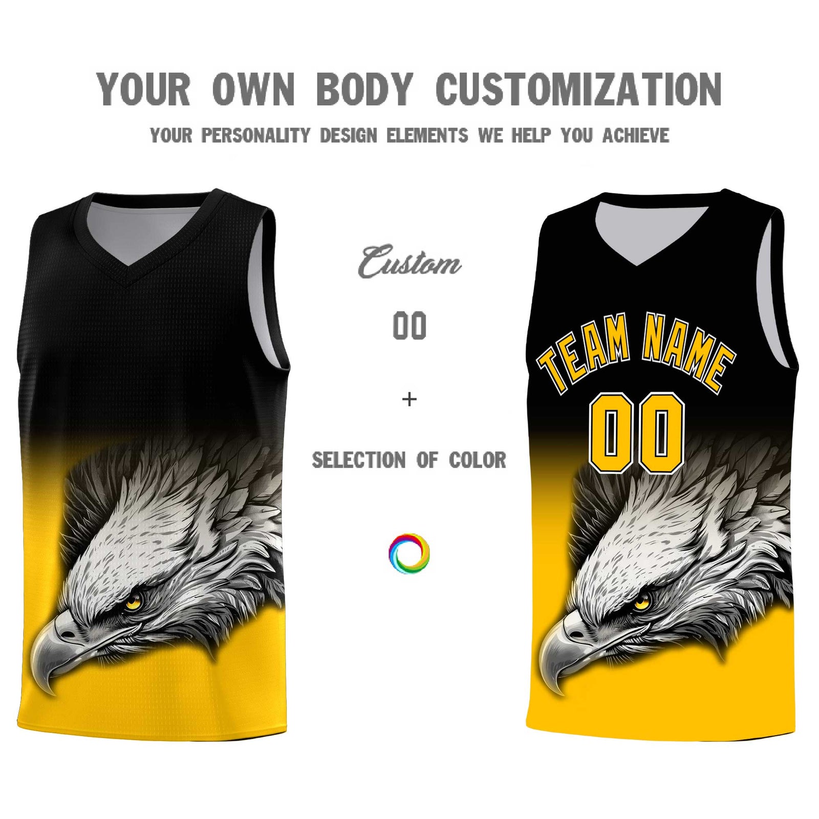 Custom Gray Green Basketball Kits with Eagle Pattern