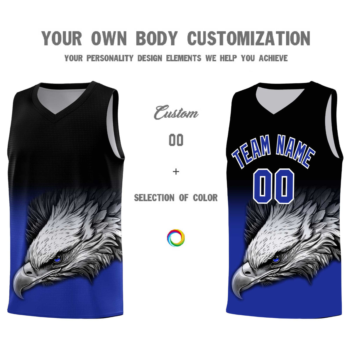 Custom Powder Blue Pink Basketball Kits with Eagle Pattern
