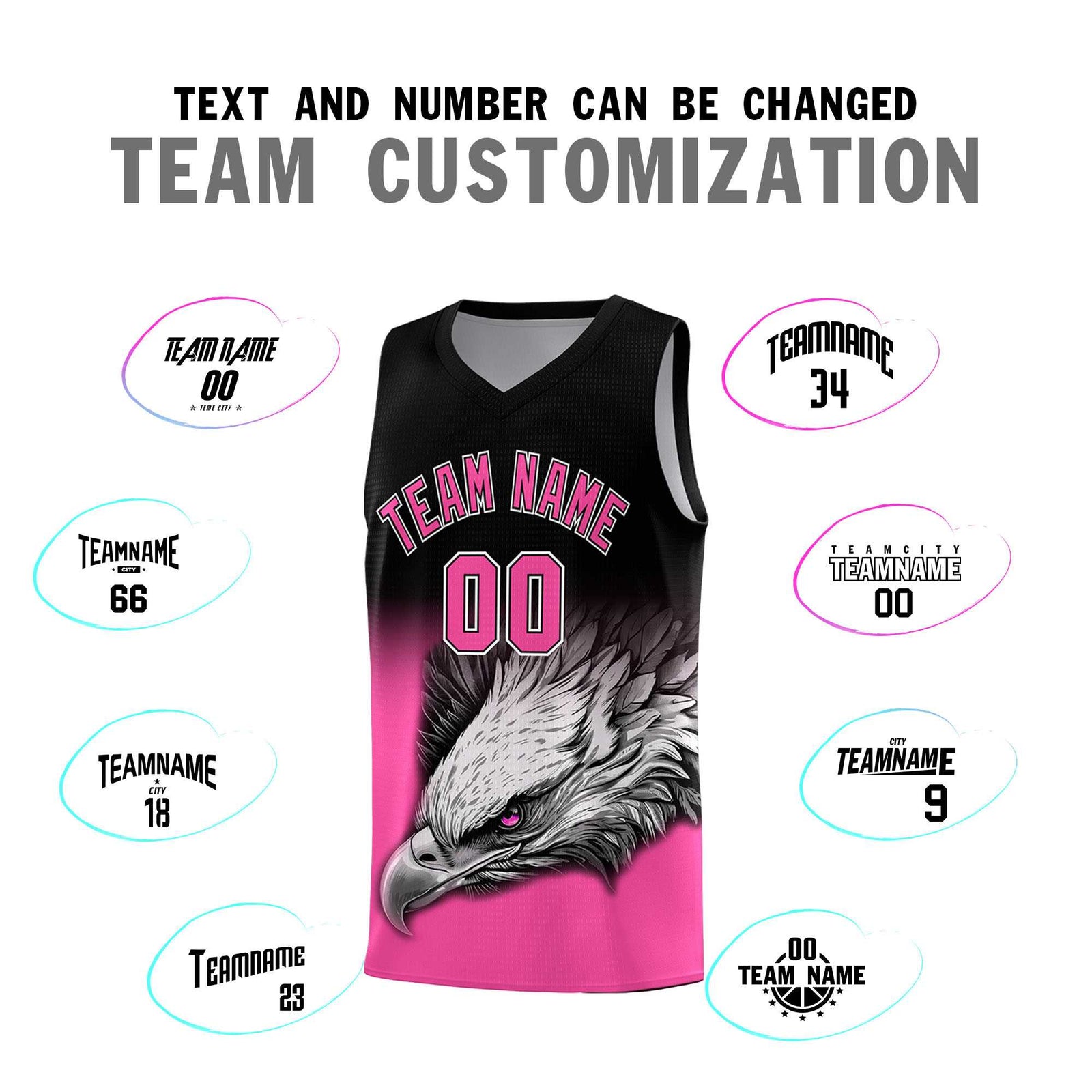 Custom Orange Purple Basketball Kits with Eagle Pattern