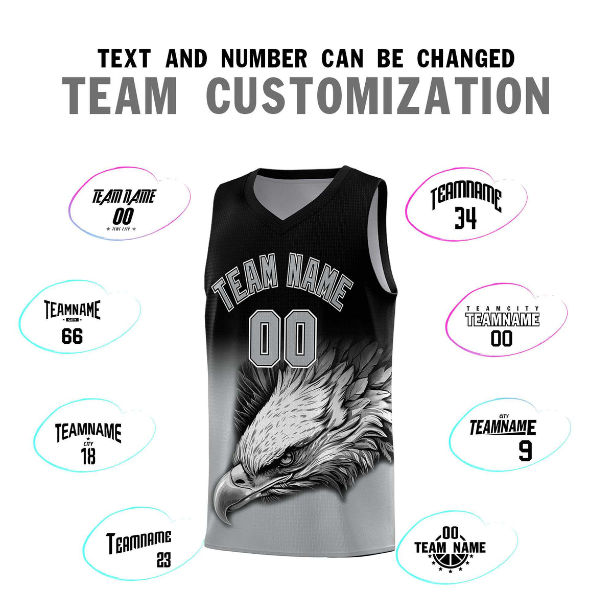 Custom Yellow Purple Basketball Kits with Eagle Pattern