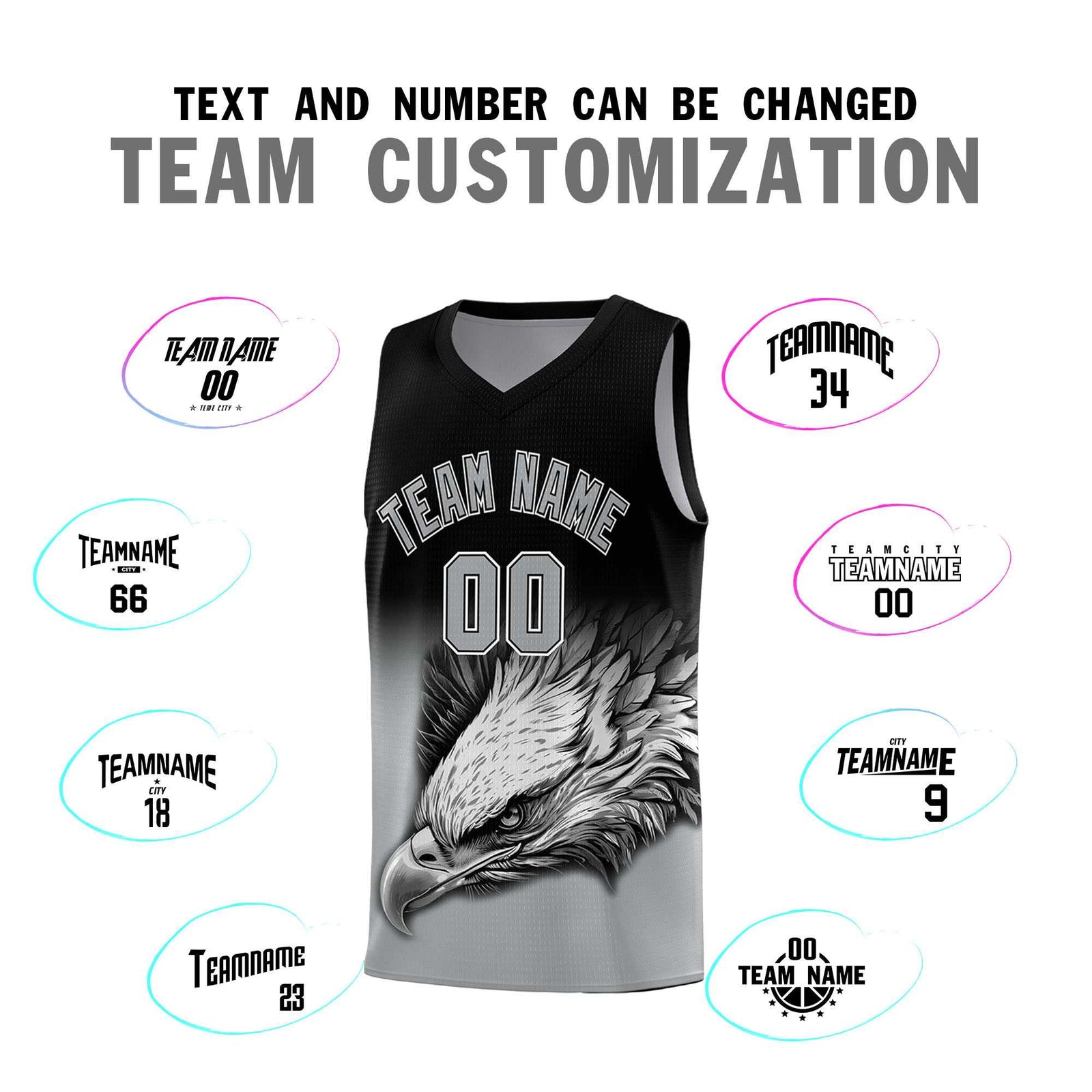 Custom Yellow Purple Basketball Kits with Eagle Pattern
