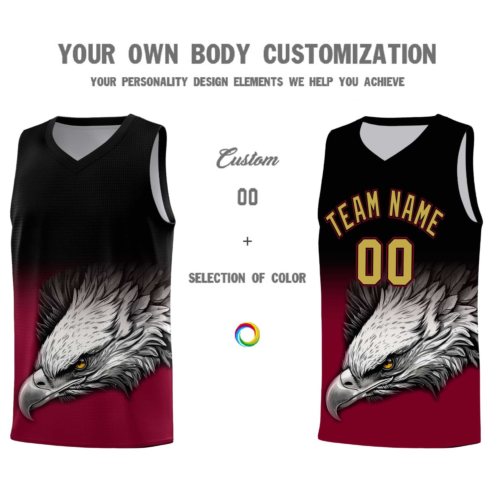Custom Royal Kelly Green Basketball Kits with Eagle Pattern