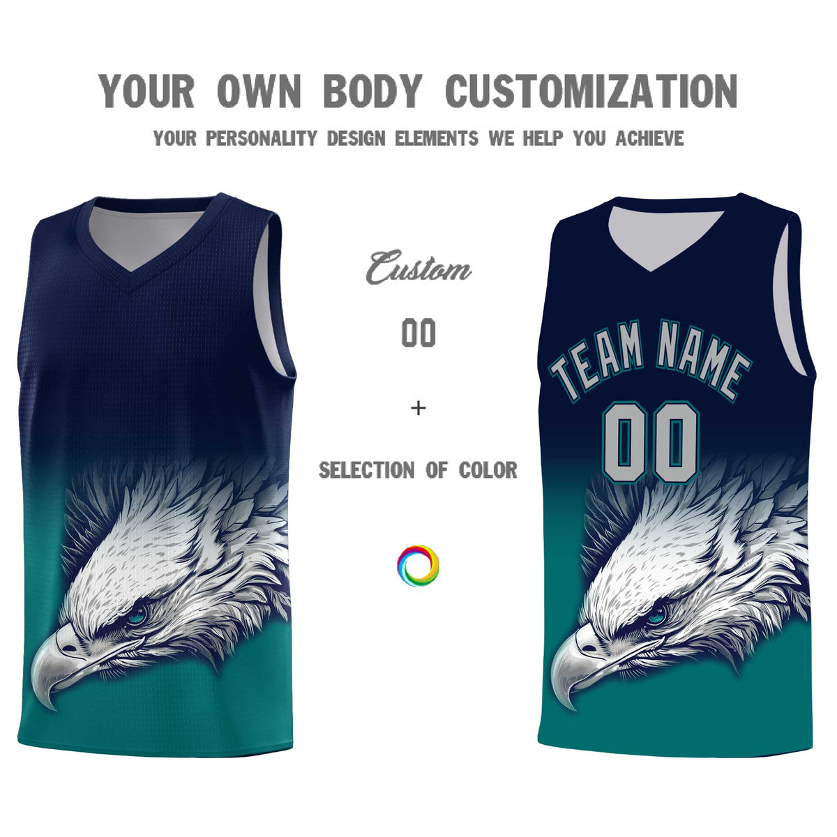 Custom Red Gray Basketball Kits with Eagle Pattern