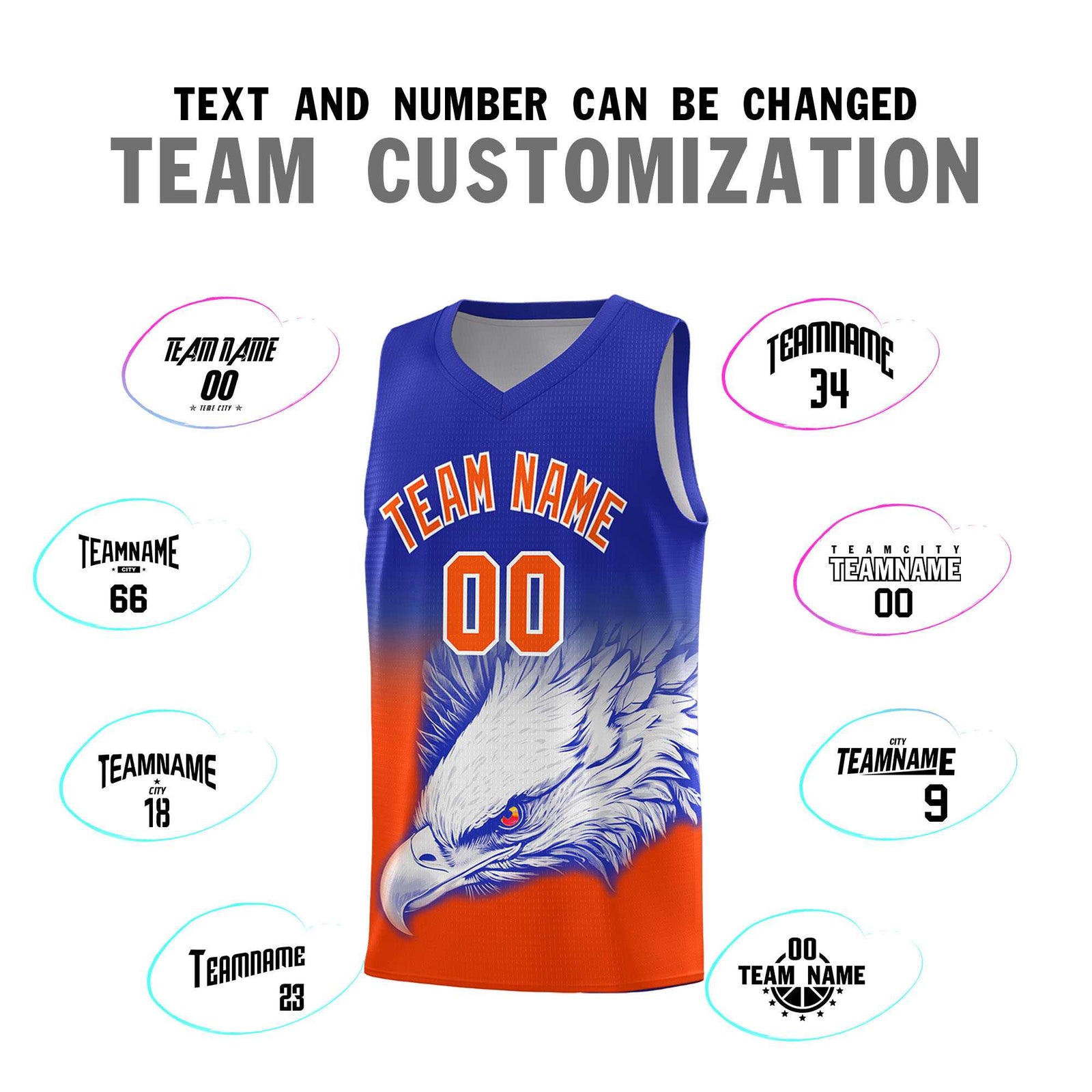 Custom Red Navy Basketball Kits with Eagle Pattern