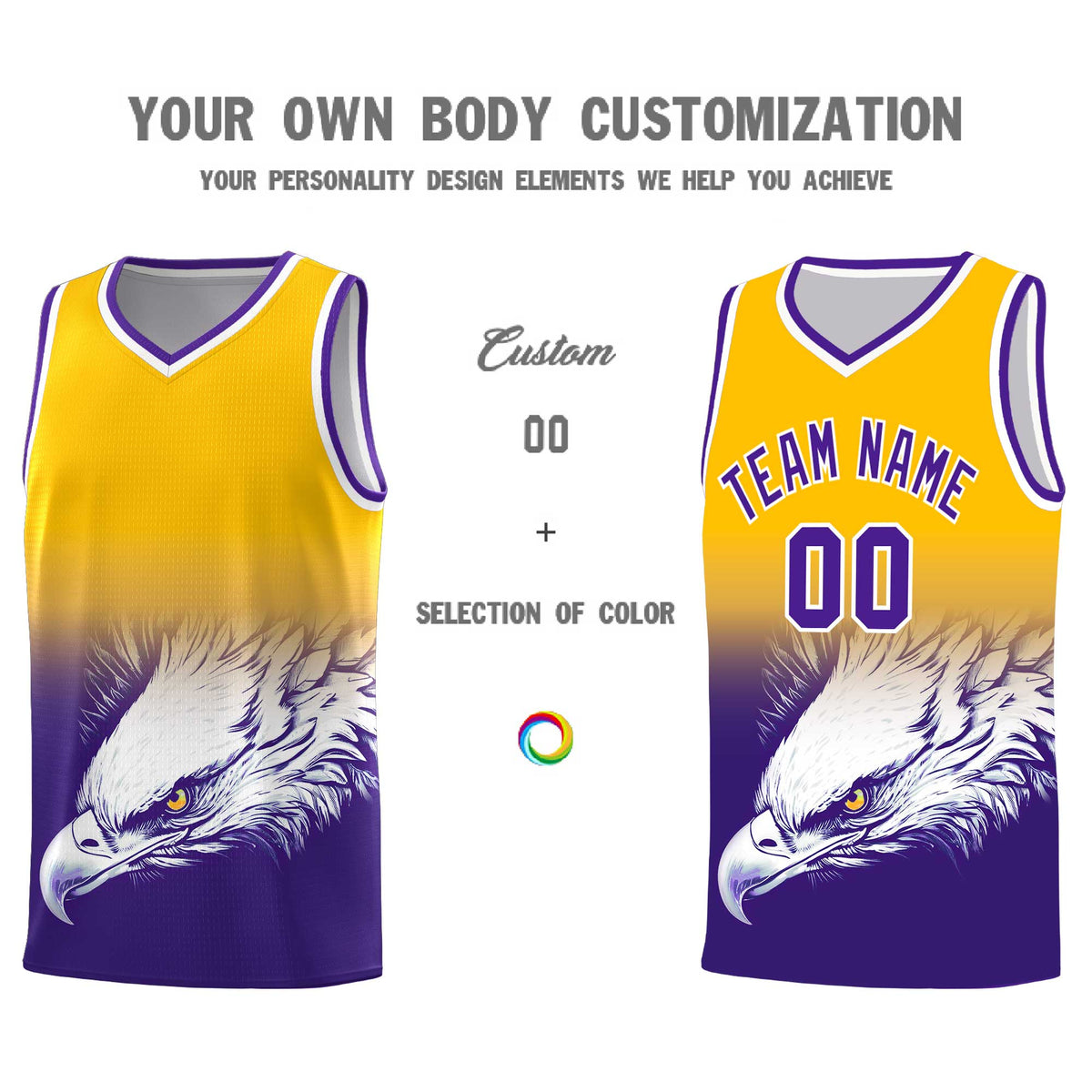 Custom Black Gray Basketball Kits with Eagle Pattern