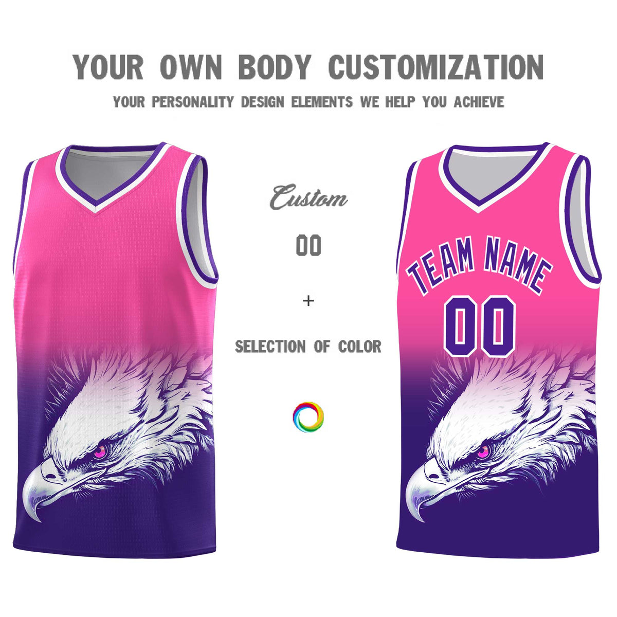 Custom Black Old Gold Basketball Kits with Eagle Pattern