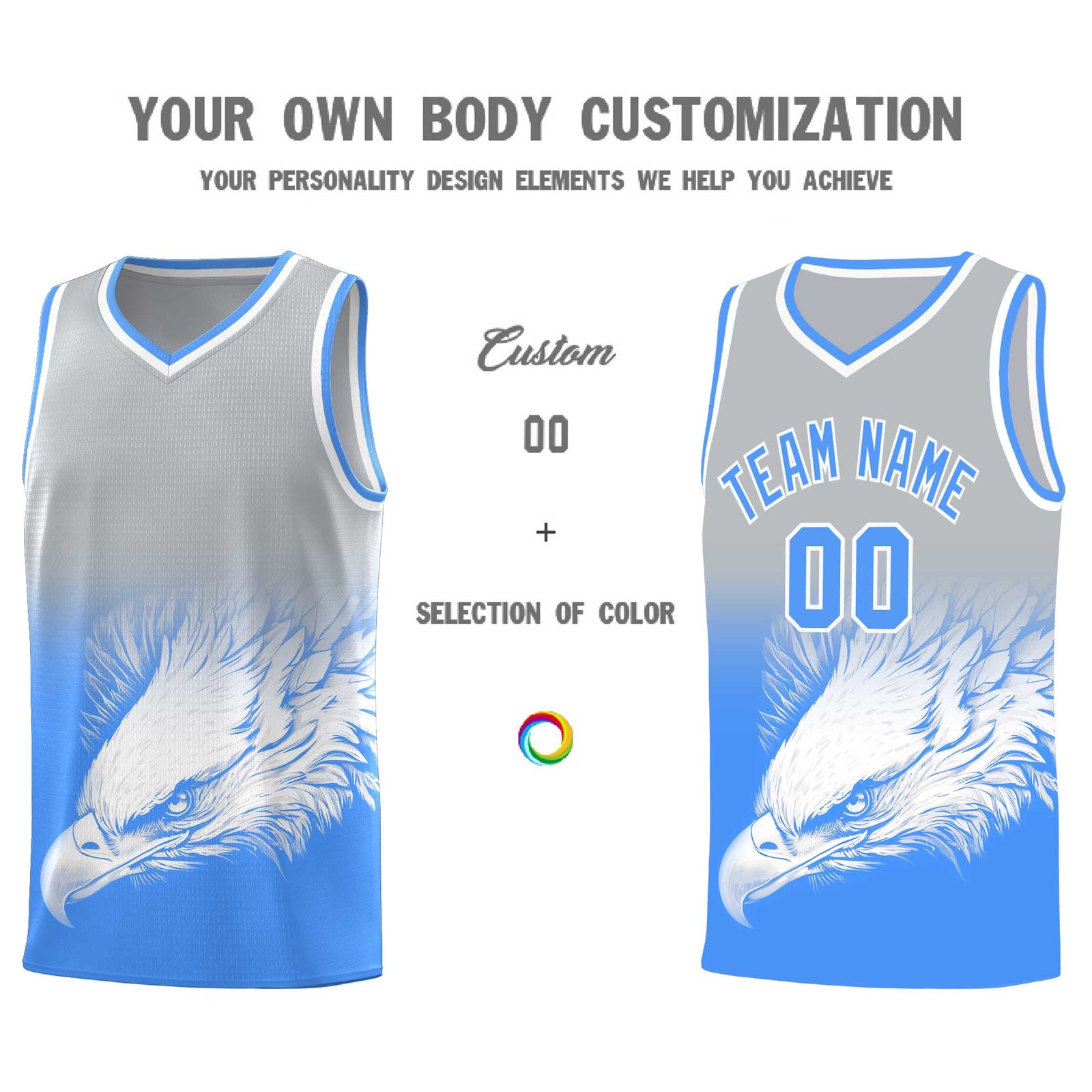 Custom Black Yellow Basketball Kits with Eagle Pattern