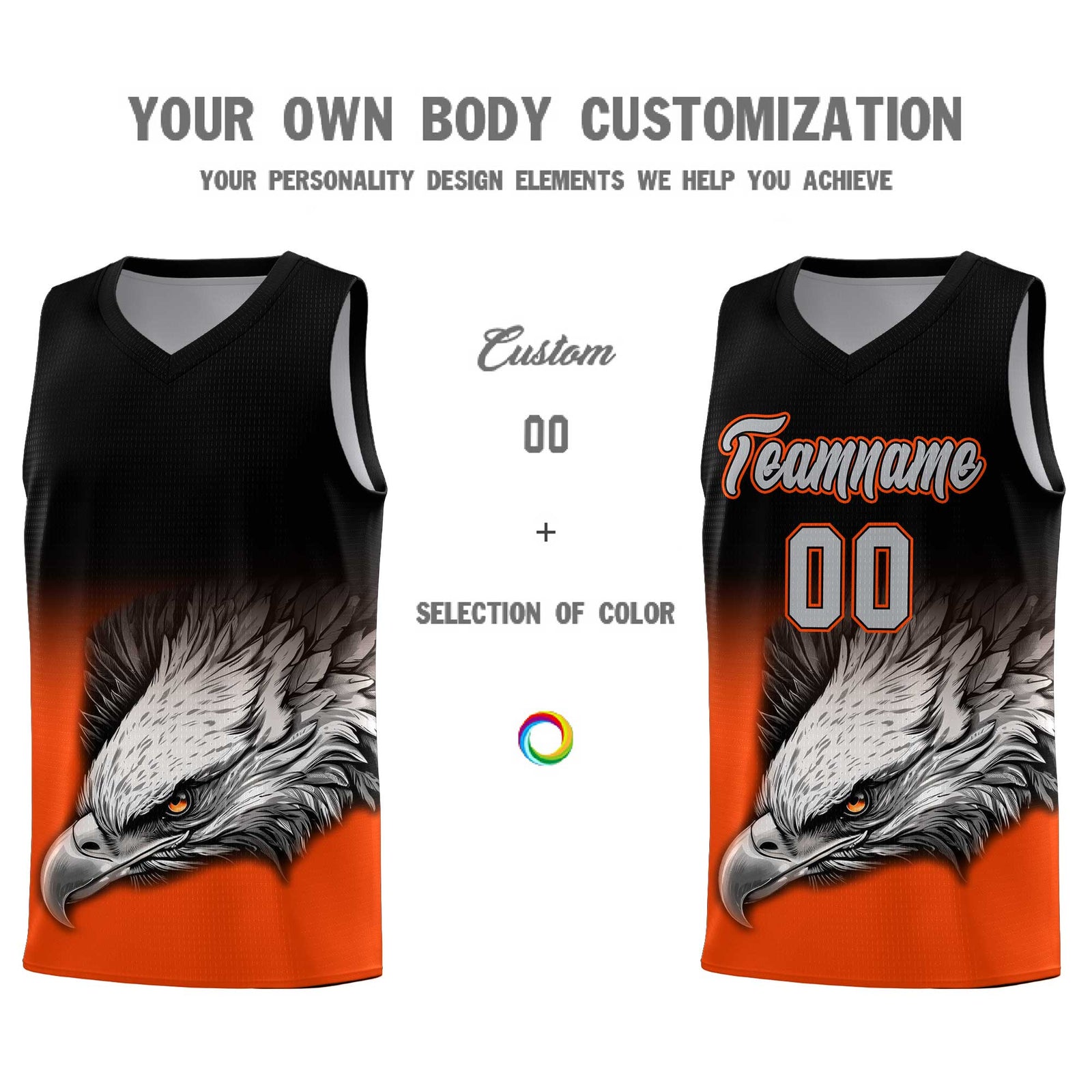 Custom Yellow Green Basketball Kits with Eagle Pattern