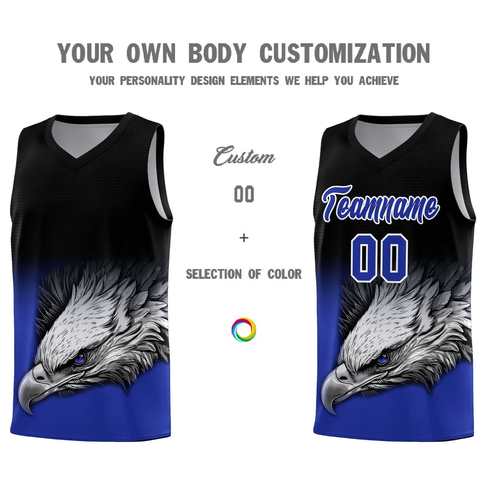 Custom Powder Blue Pink Basketball Kits with Eagle Pattern