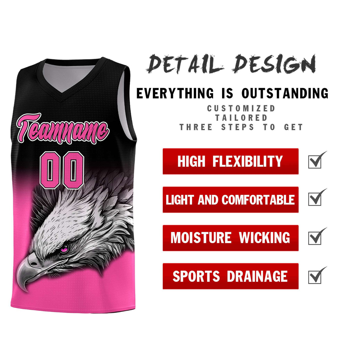 Custom Orange Purple Basketball Kits with Eagle Pattern