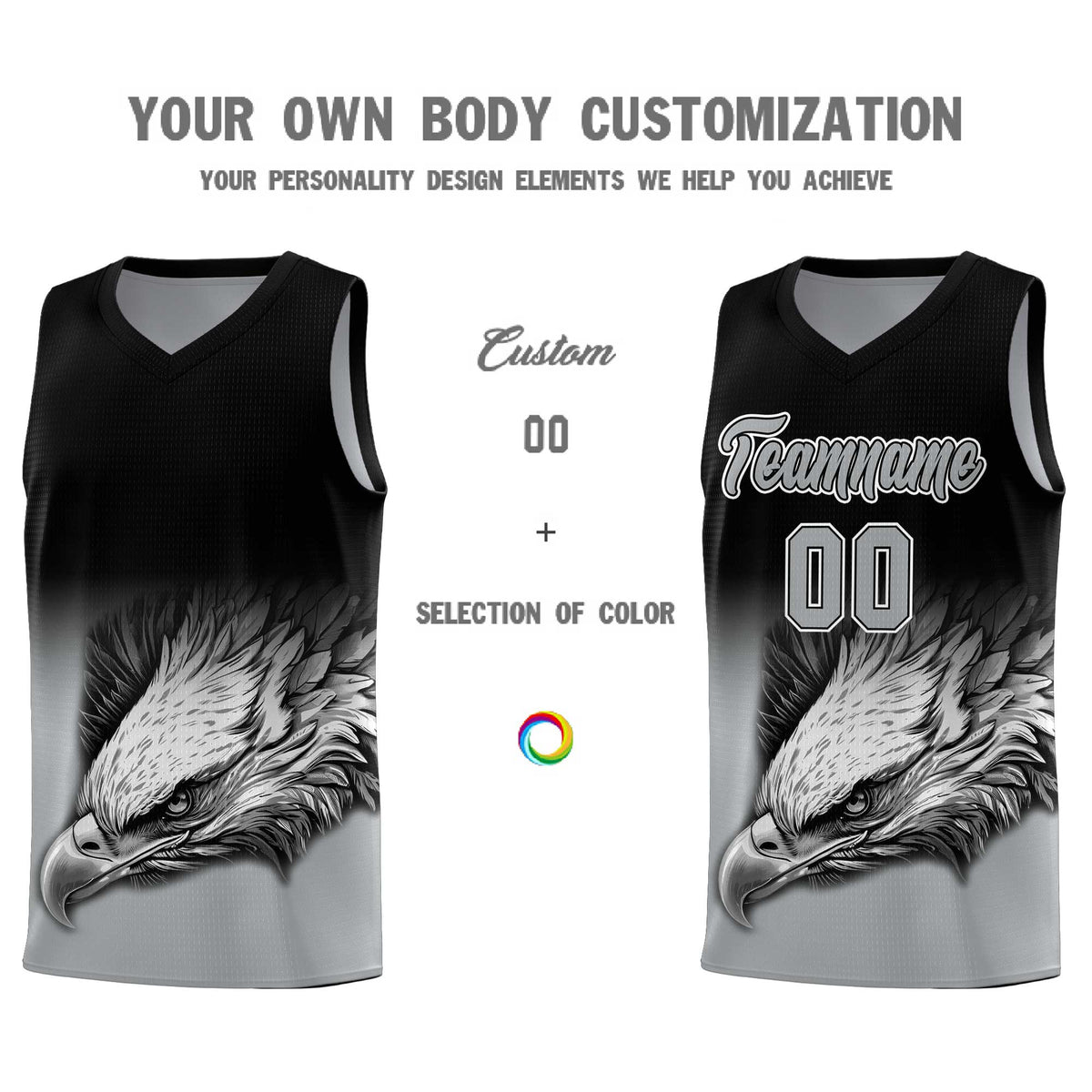 Custom Yellow Purple Basketball Kits with Eagle Pattern