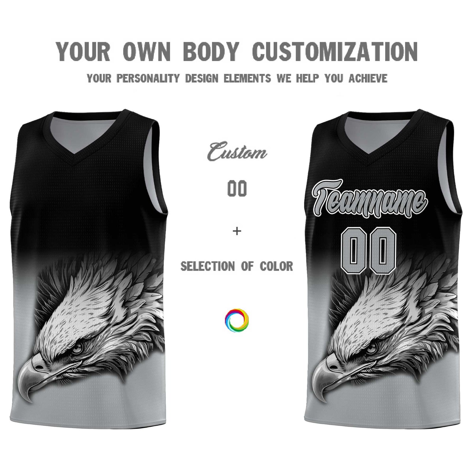 Custom Yellow Purple Basketball Kits with Eagle Pattern