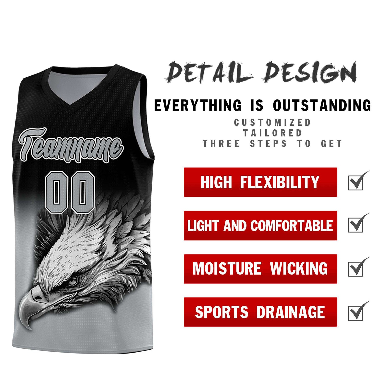 Custom Yellow Purple Basketball Kits with Eagle Pattern