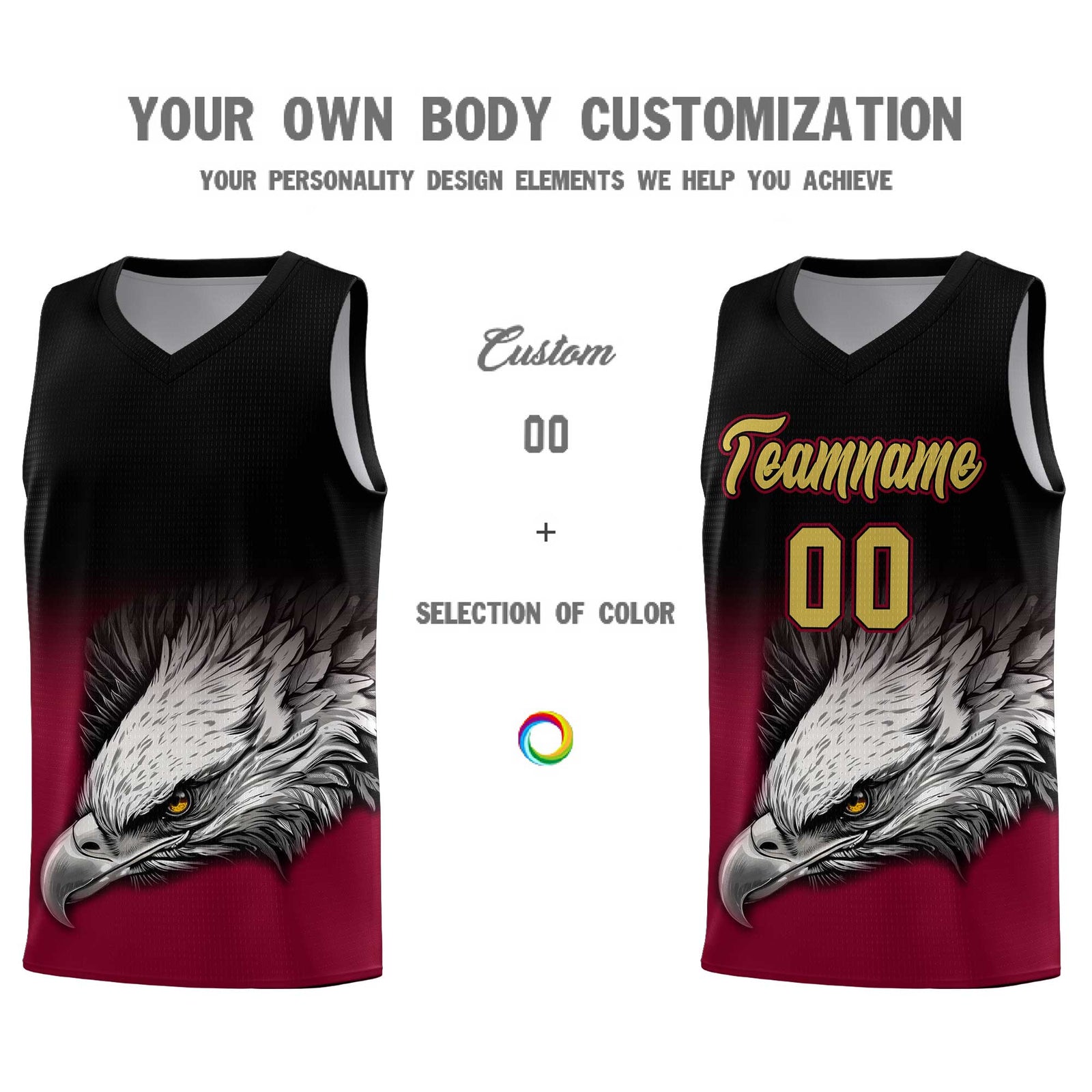 Custom Royal Kelly Green Basketball Kits with Eagle Pattern