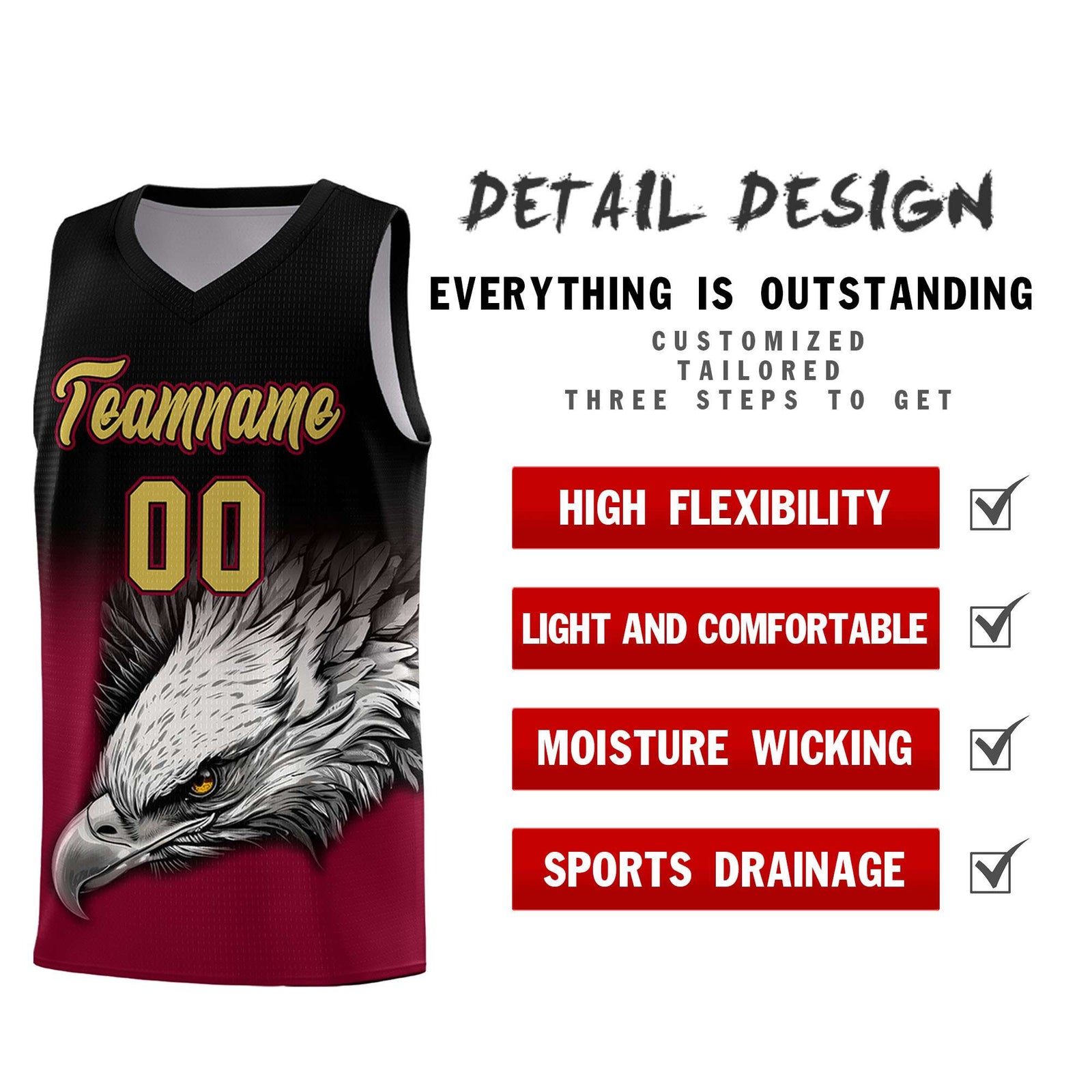 Custom Royal Kelly Green Basketball Kits with Eagle Pattern