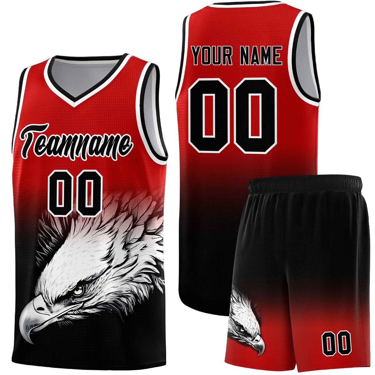 Custom Royal Yellow Basketball Kits with Eagle Pattern