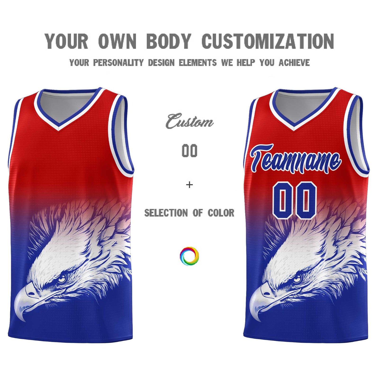 Custom Navy Gray Basketball Kits with Eagle Pattern