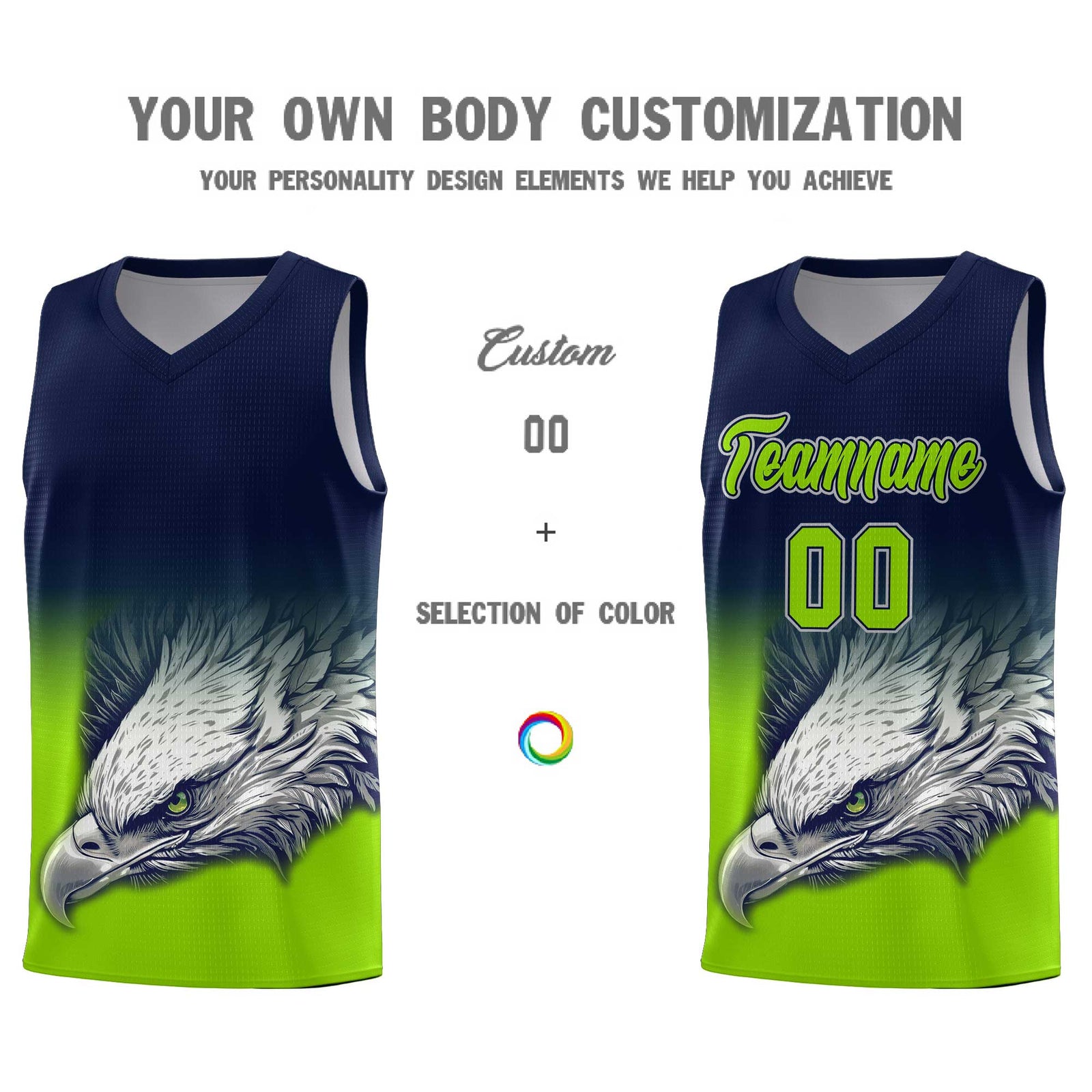 Custom Navy Red Basketball Kits with Eagle Pattern