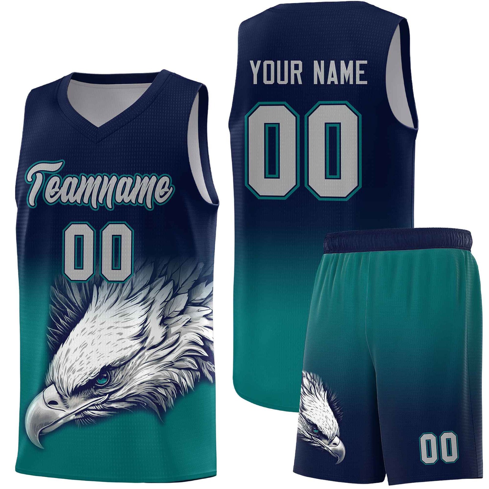 Custom Red Gray Basketball Kits with Eagle Pattern