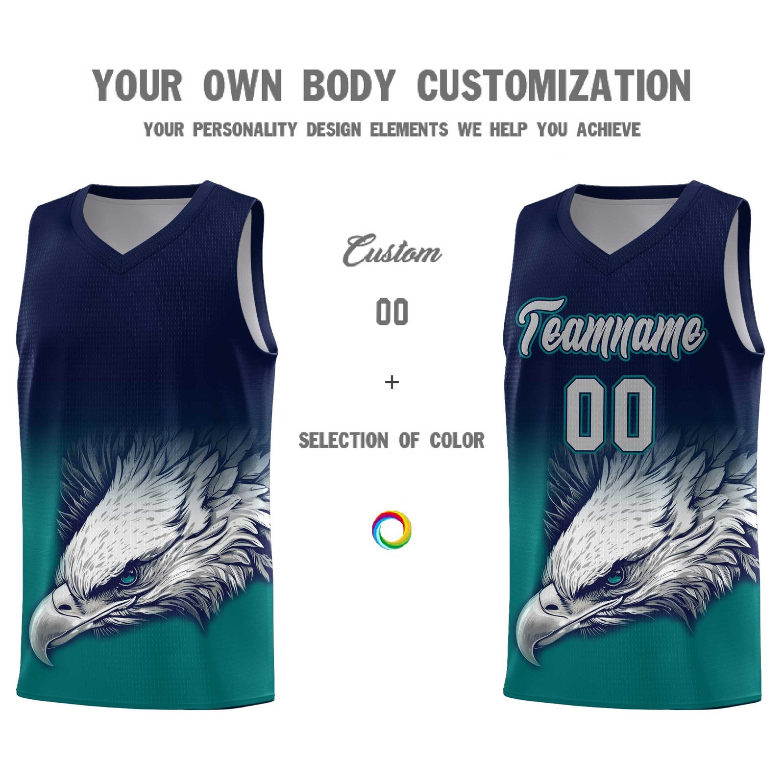 Custom Red Gray Basketball Kits with Eagle Pattern