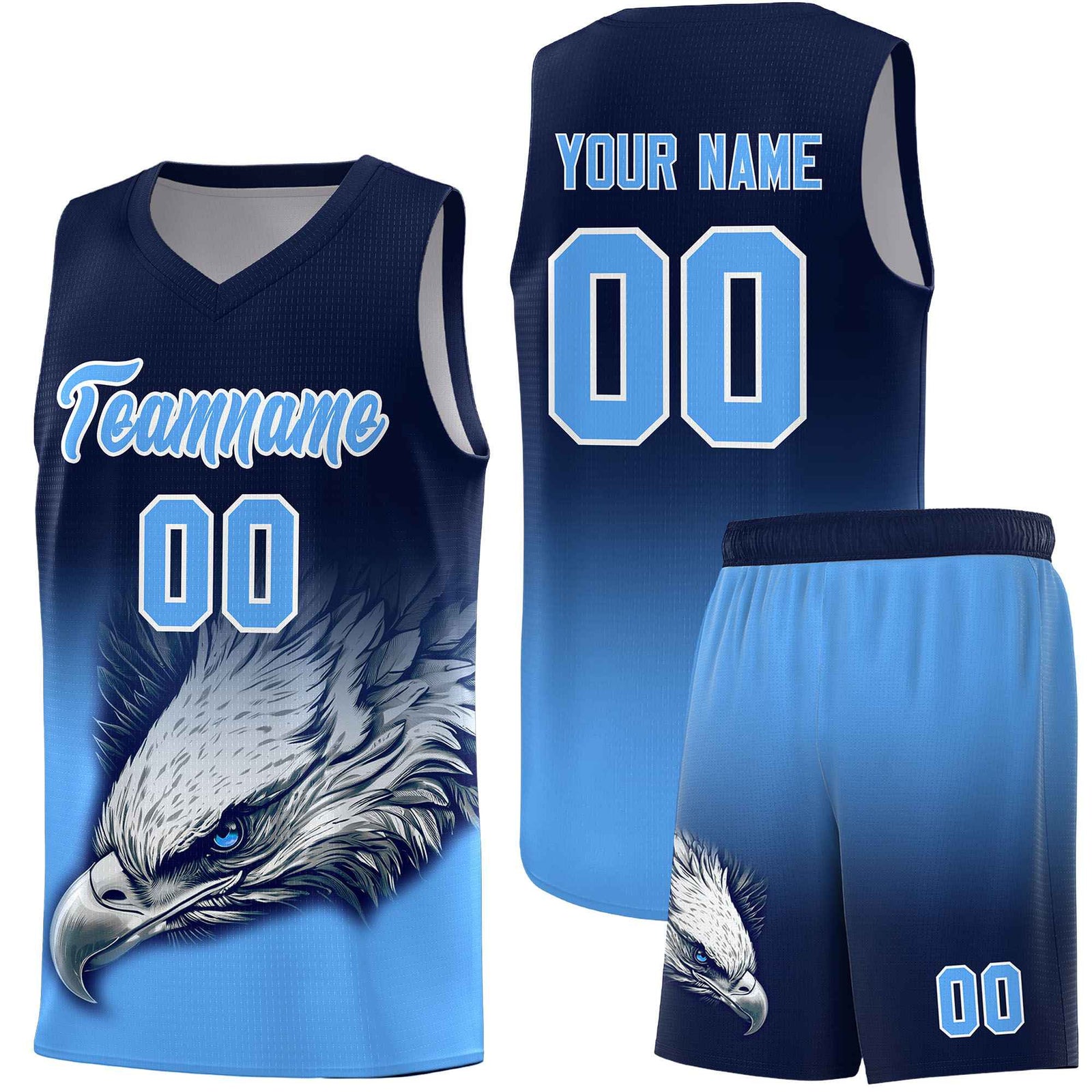 Custom Red Kelly Green Basketball Kits with Eagle Pattern