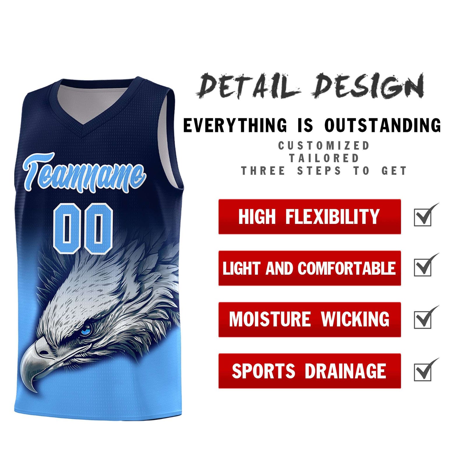 Custom Red Kelly Green Basketball Kits with Eagle Pattern