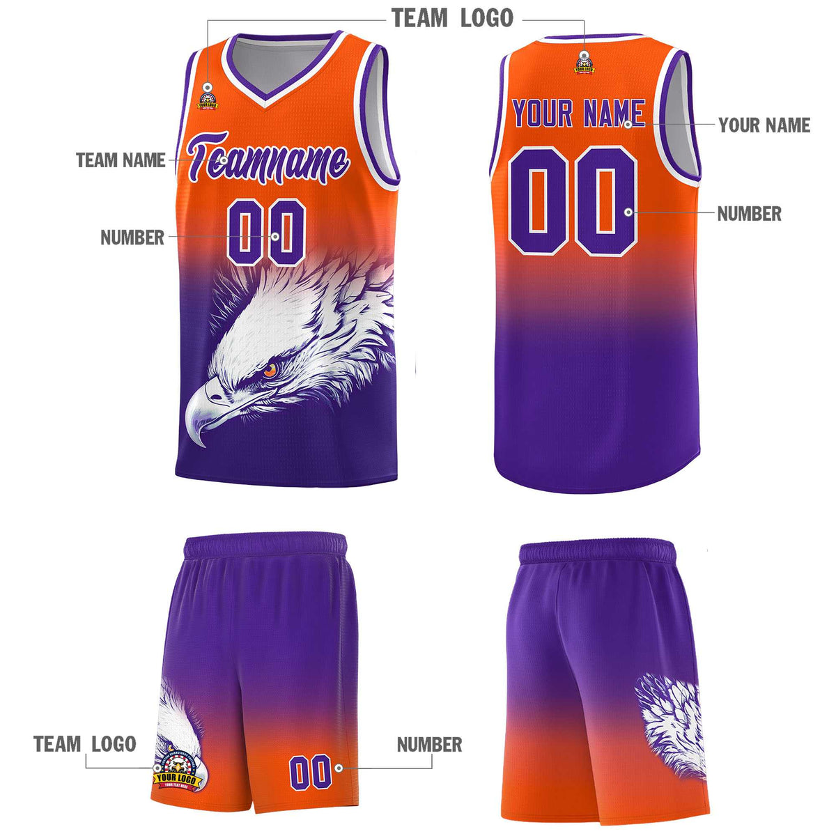 Custom Black Pink Basketball Kits with Eagle Pattern