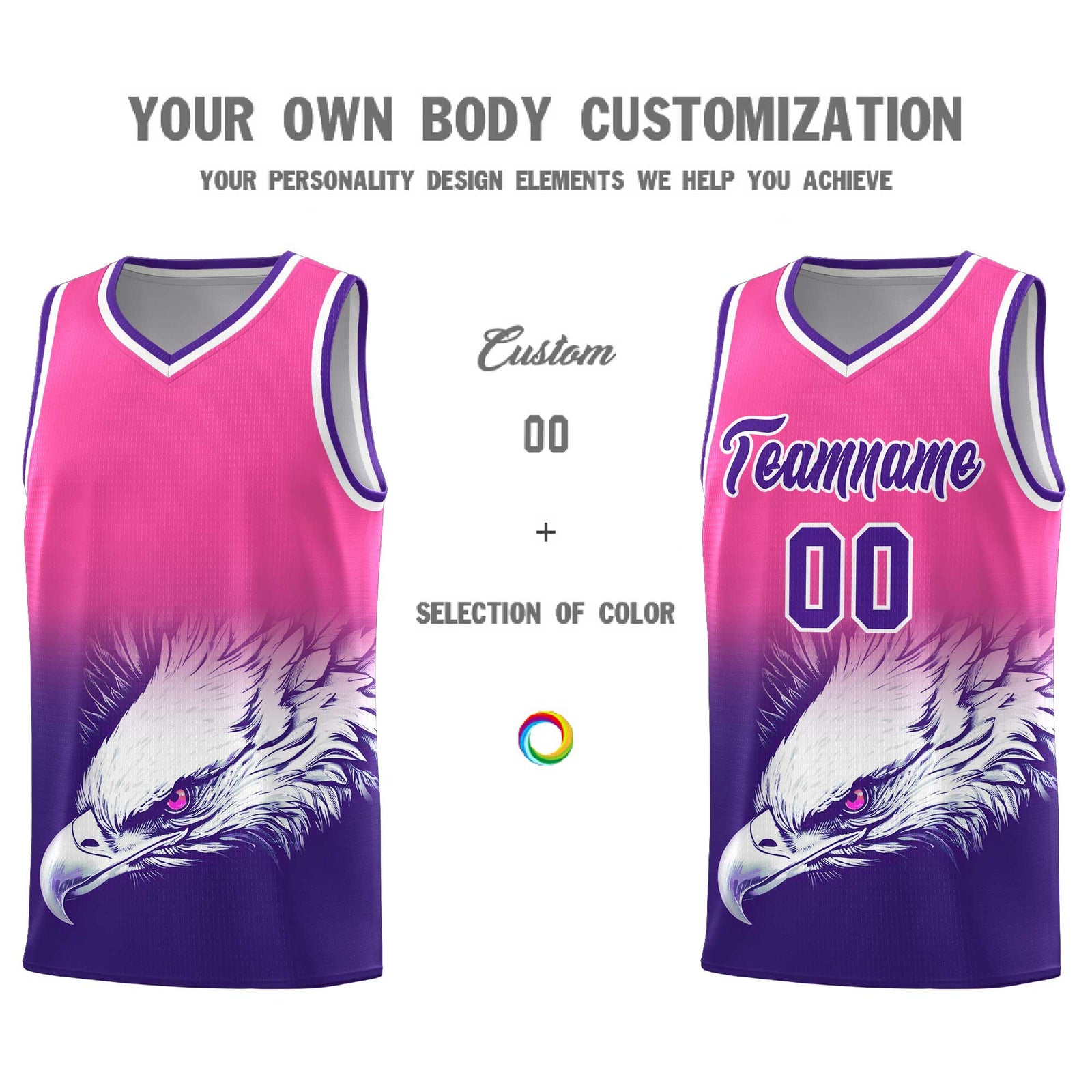 Custom Black Old Gold Basketball Kits with Eagle Pattern