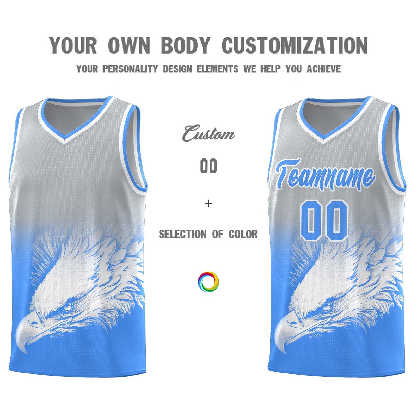 Custom Black Yellow Basketball Kits with Eagle Pattern